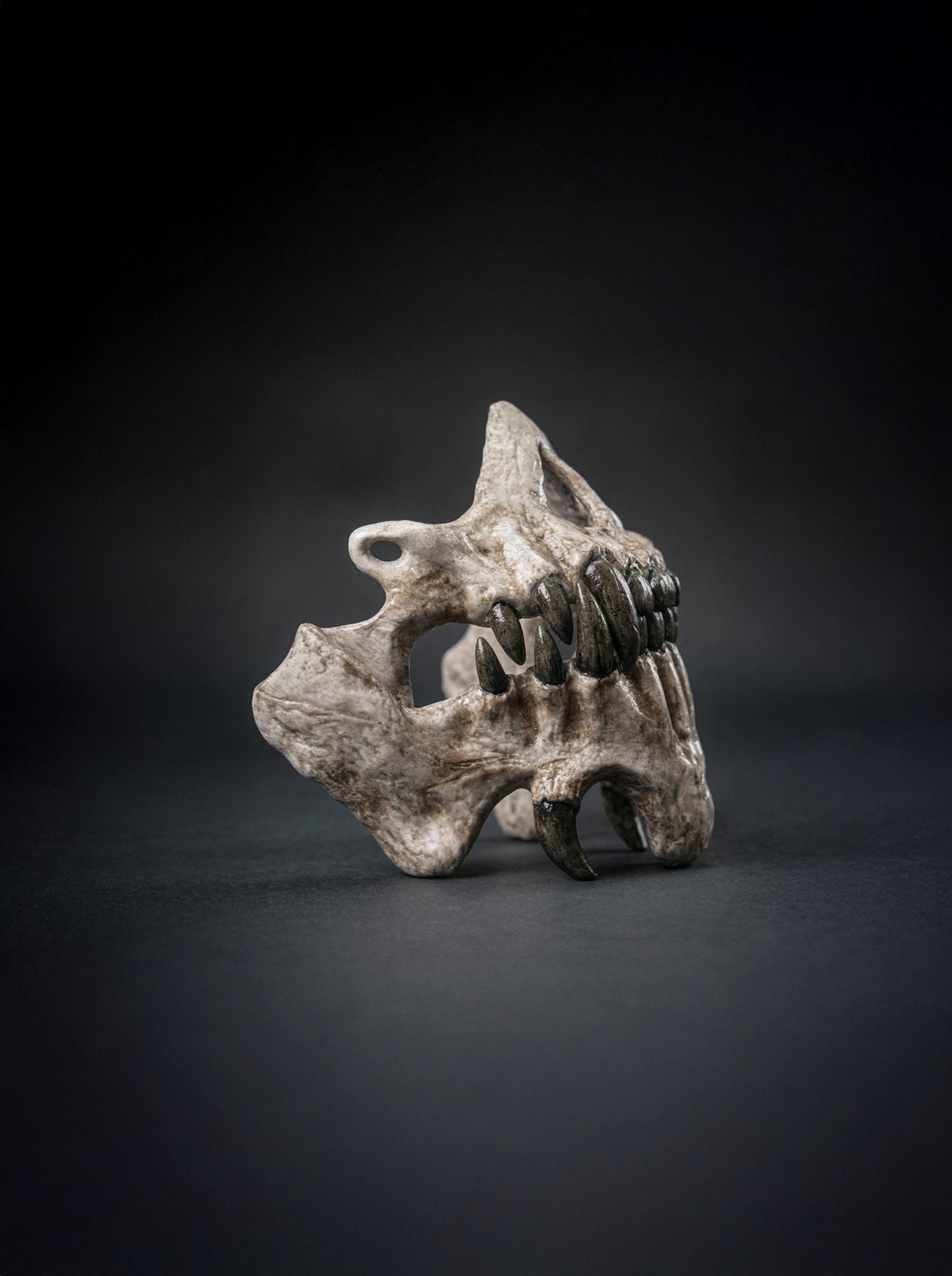 Ancient Bone Demon Skull Mask: Dark Ritual Horror, Fantasy Creature, Tribal Bone Artifact - Venemask