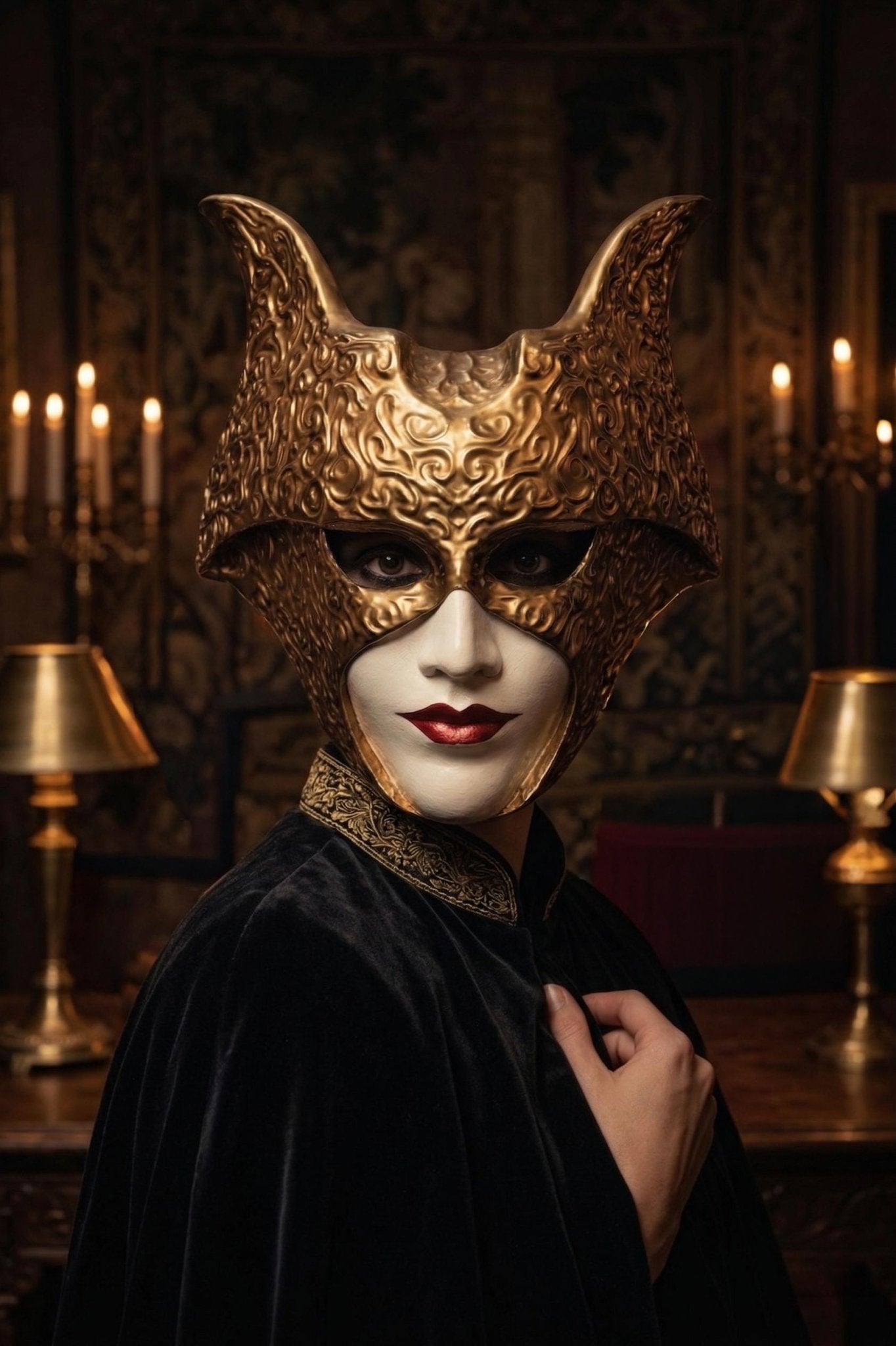 Baroque Gold Eyes Wide Shut Inspired Mask: Ornate, Volto Mask, Kubrick Film, masquerade - Venemask