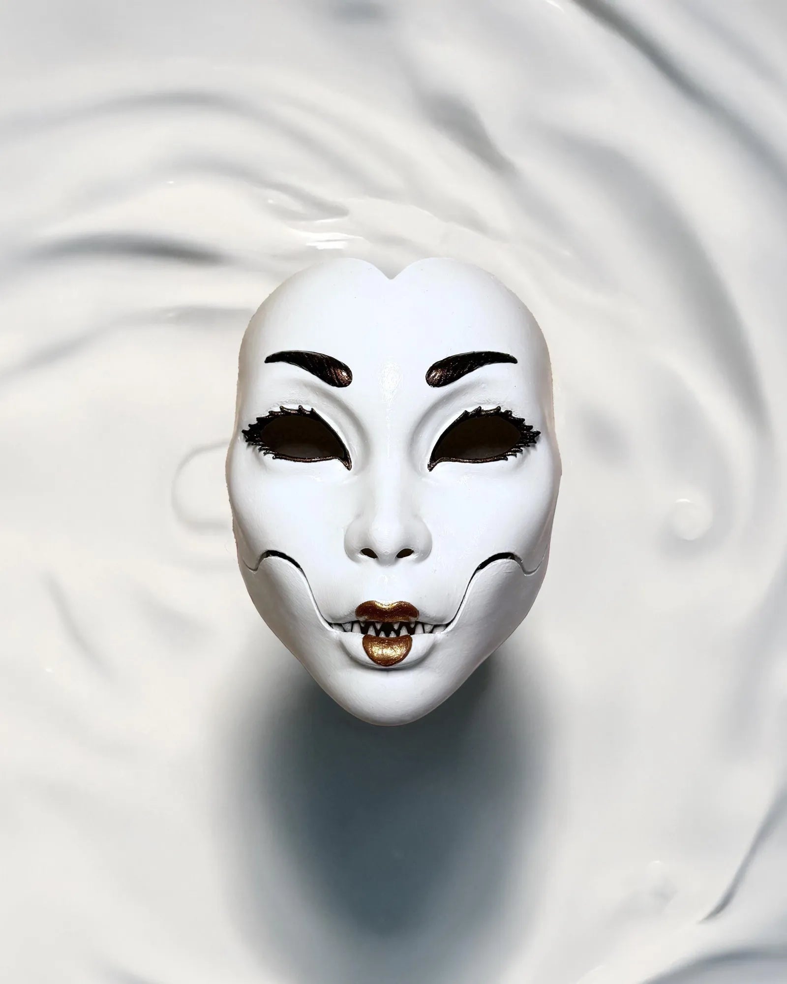 Demon Geisha; Mythology Geisha Moveable Jar, Japanese folklore mask - Venemask