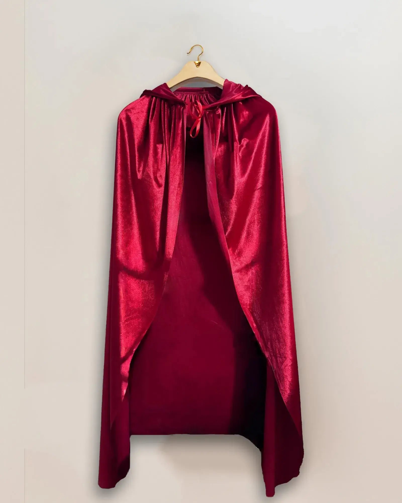 Eyes Wide Shut Red Velvet Hooded Cloak; Inspired Cape Cloak for masquerade, Halloween, cosplay, and fantasy events.