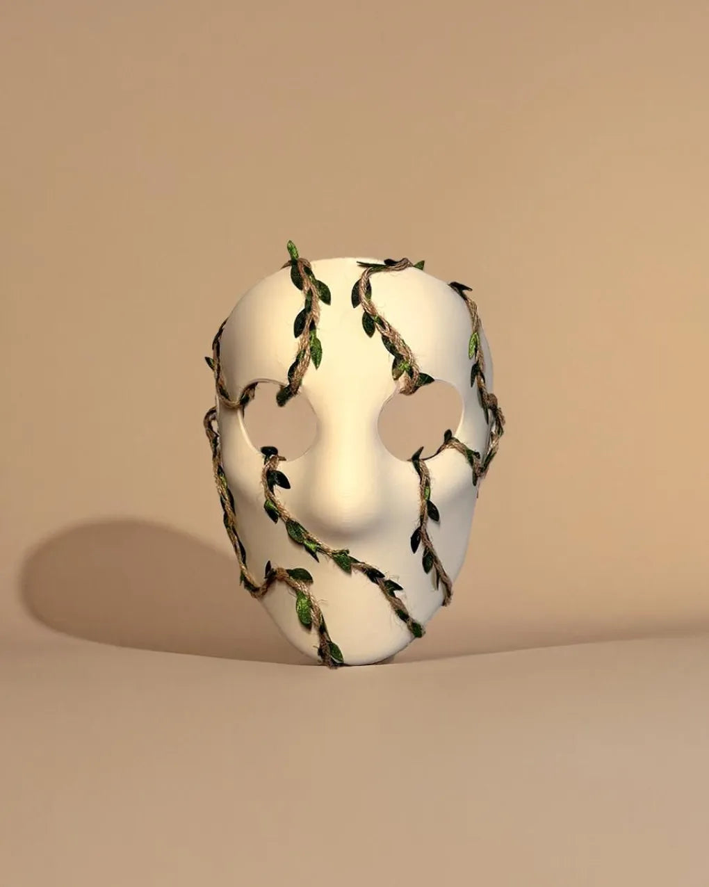 Forest Spirit Jute Leaf; Naturebound Vine, Green Ivy, Druid’s Embrace Eco Inspired Mask, handcrafted Venetian cosplay mask.