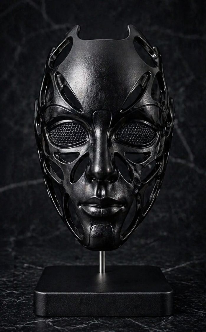 Futuristic Cyberpunk AI Comcept Black Mask - Custom Request - Venemask