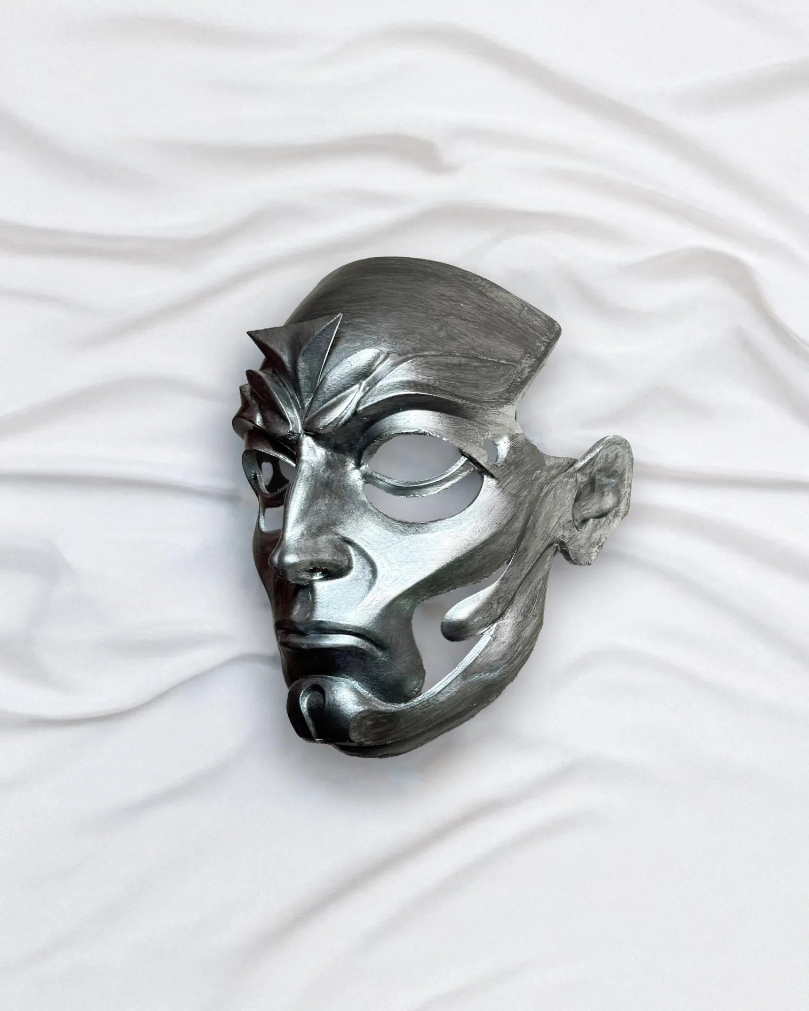 Ghost inspired Phantomime; Papa Emeritus Death Metal look mask, handcrafted Venetian cosplay mask, ideal for fantasy events and decor.