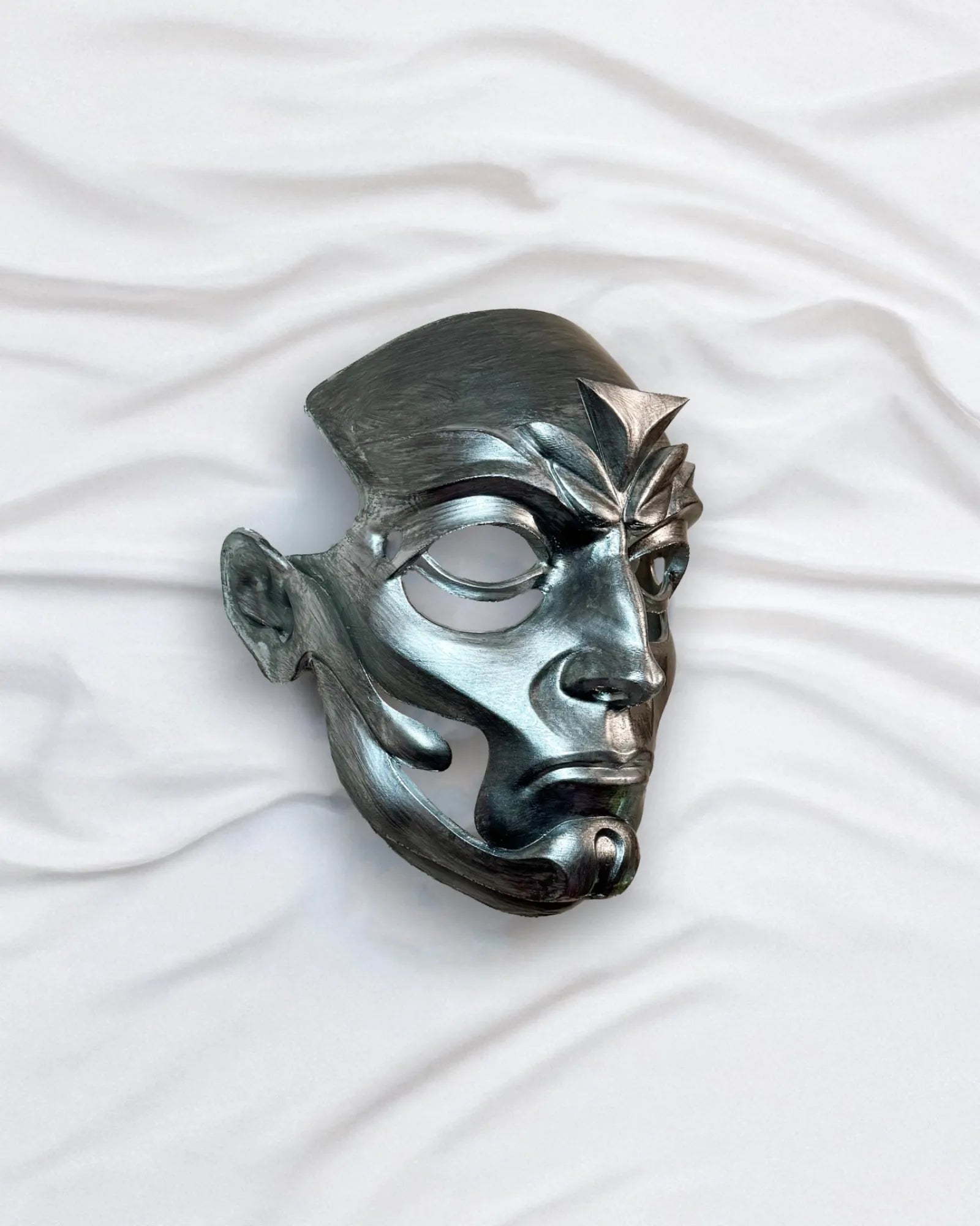 Ghost inspired Phantomime; Papa Emeritus Death Metal look mask, handcrafted Venetian mask for cosplay, masquerade and fantasy events.