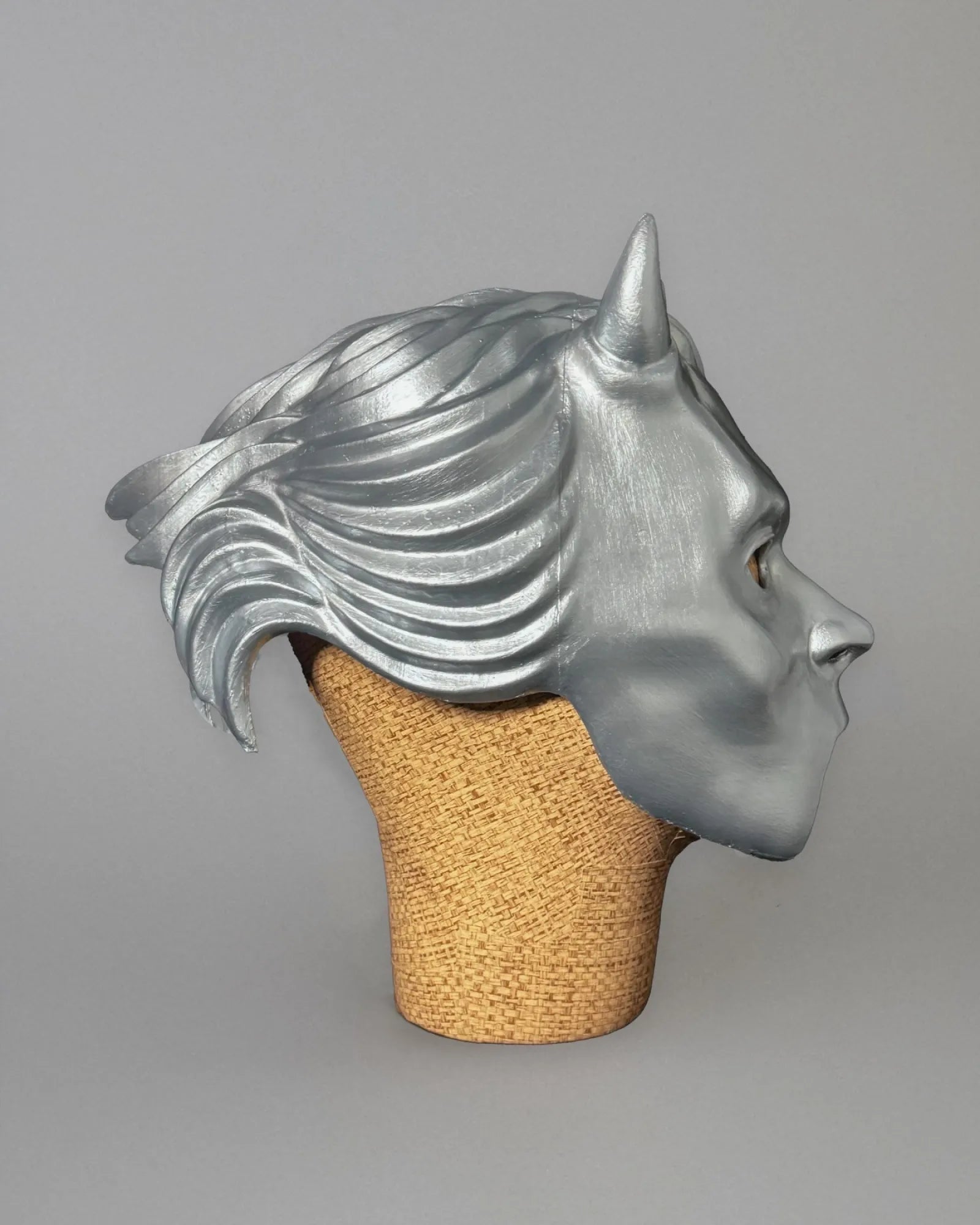 Ghost Nameless Ghoul Prequelle Era 4; Full Head Helmet Mask, handcrafted Venetian cosplay fantasy mask, side view