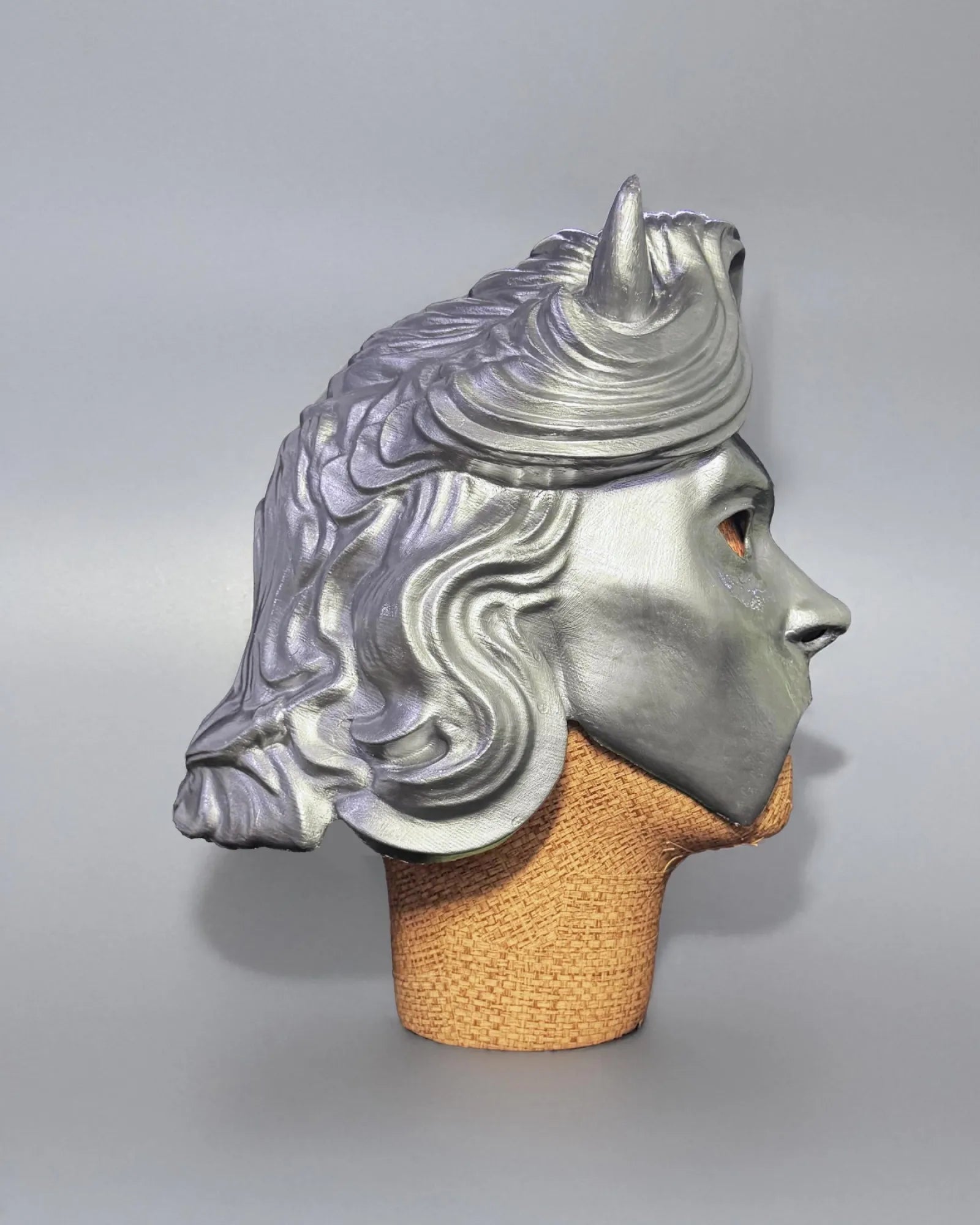 Ghost Nameless Ghoulette Prequelle Era 4; Full Head Ghoul Helmet handcrafted Venetian cosplay mask in silver