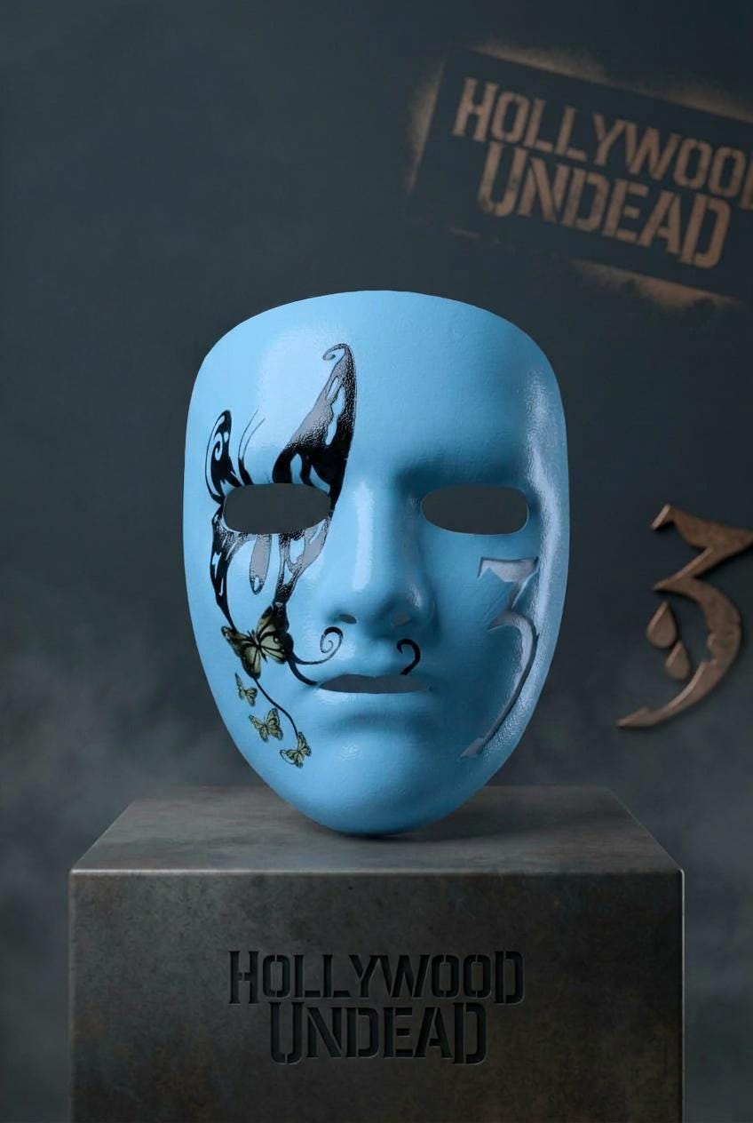 Hollywood Undead Johnny 3 Tears SS Mask: Halloween Scary Soft Masquerade Mask - Venemask