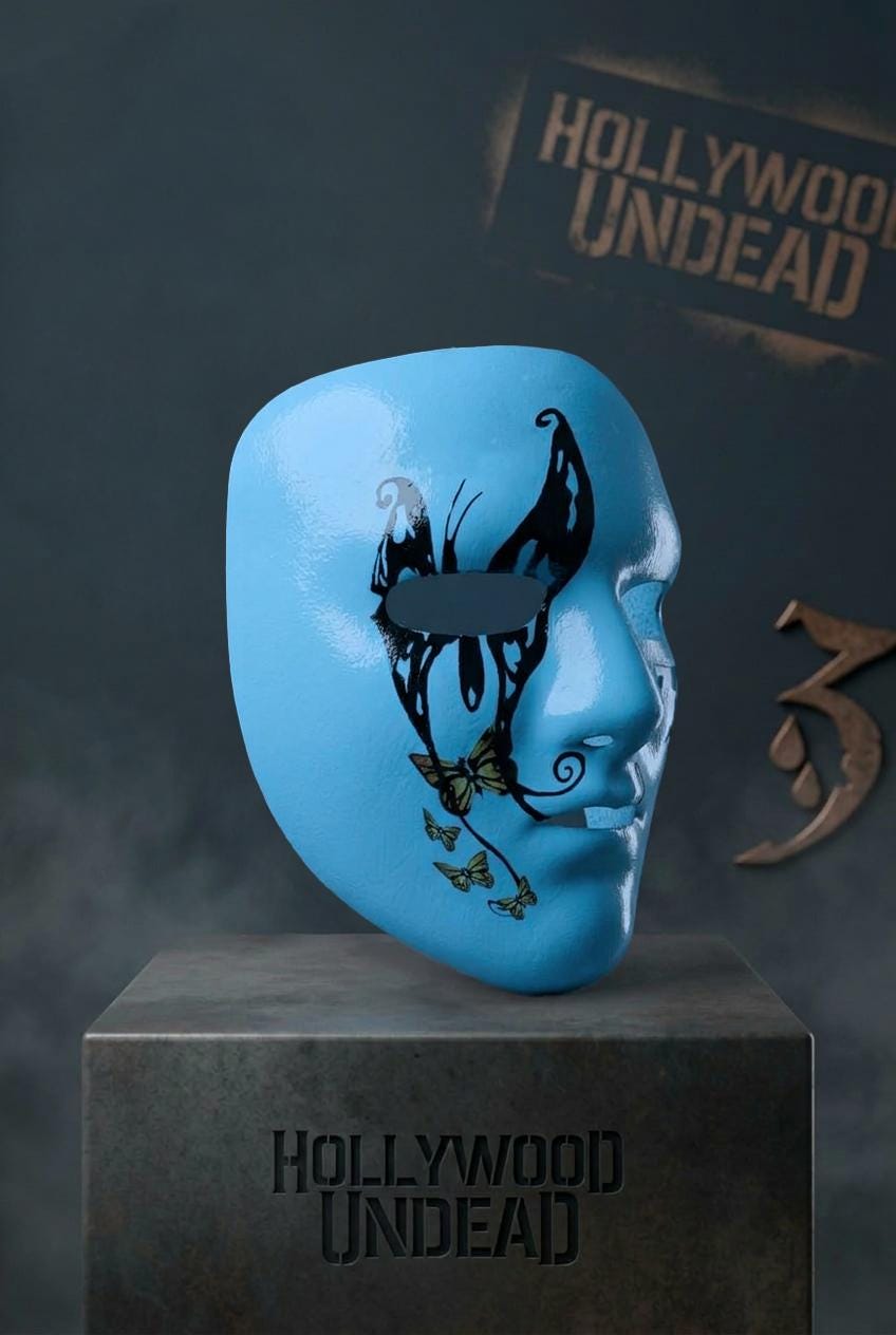 Hollywood Undead Johnny 3 Tears SS Mask: Halloween Scary Soft Masquerade Mask - Venemask