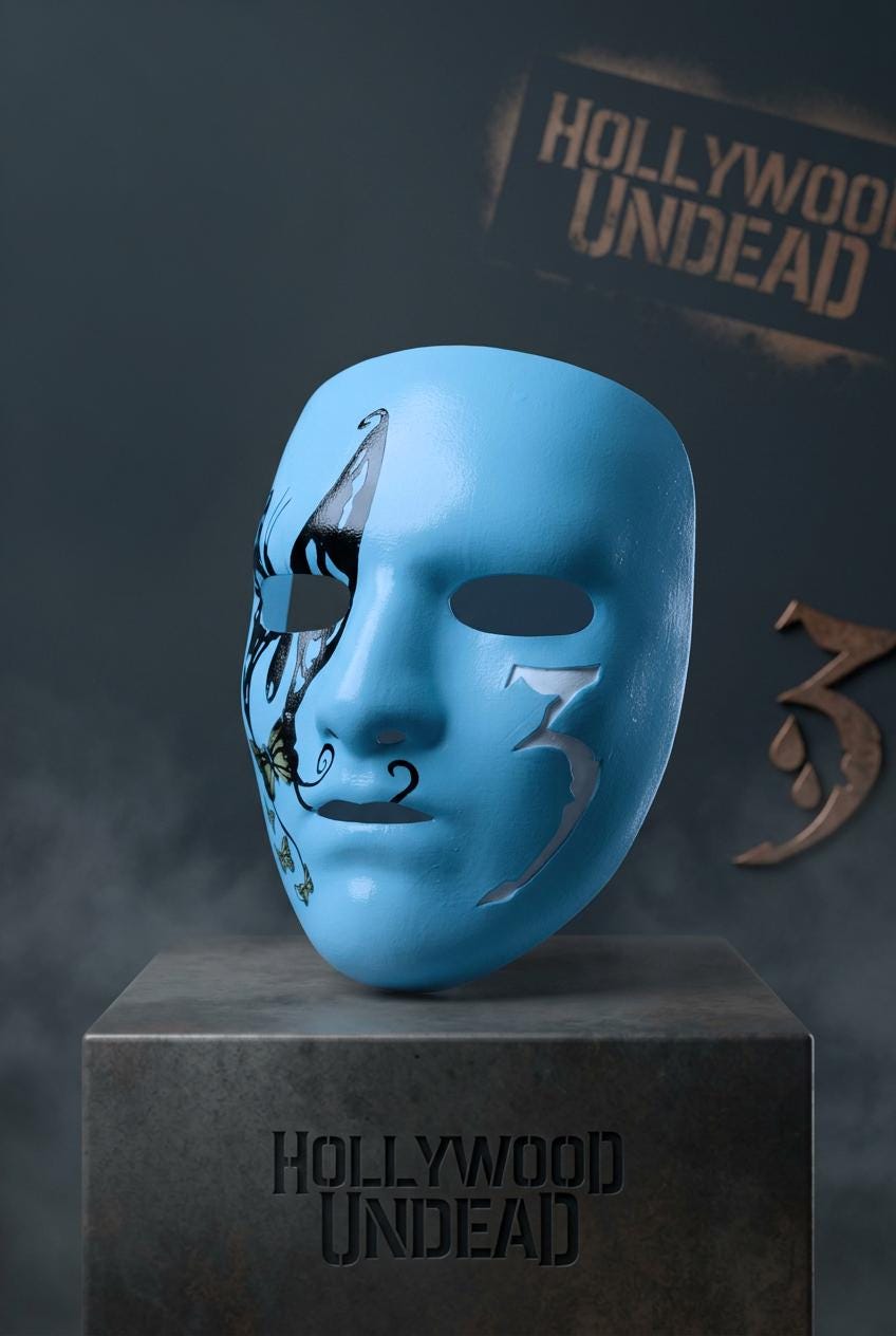 Hollywood Undead Johnny 3 Tears SS Mask: Halloween Scary Soft Masquerade Mask - Venemask