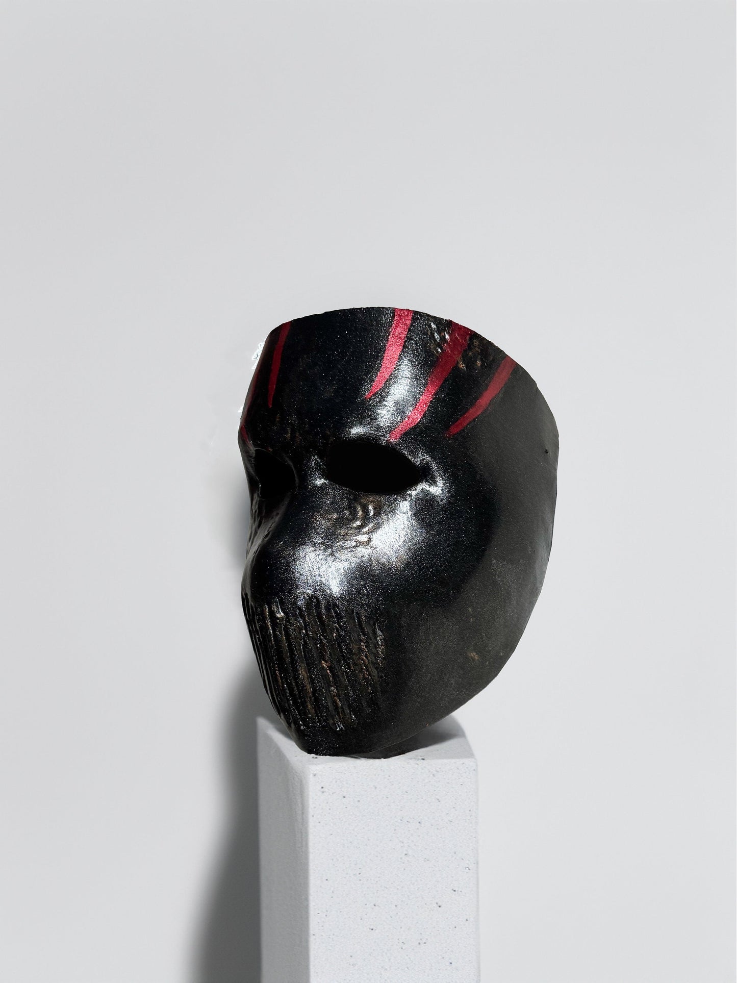 Bloody Death Mask - Black Mask with Red Details - Horror Mask - Halloween Mask -