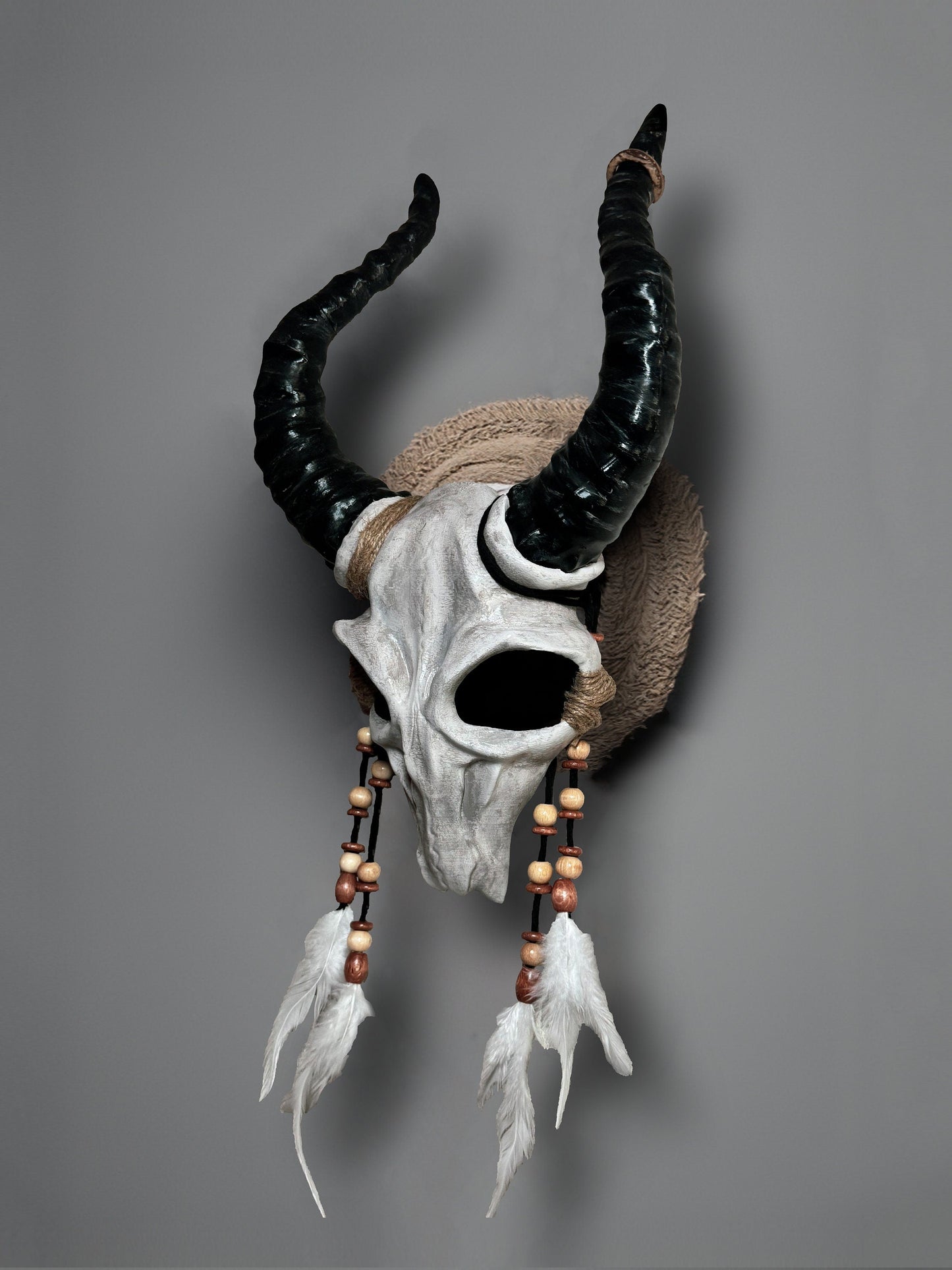 Shaman Goat Skull Mask - Ram Horns - Voodoo Costume Cosplay - Whimsical Mystic