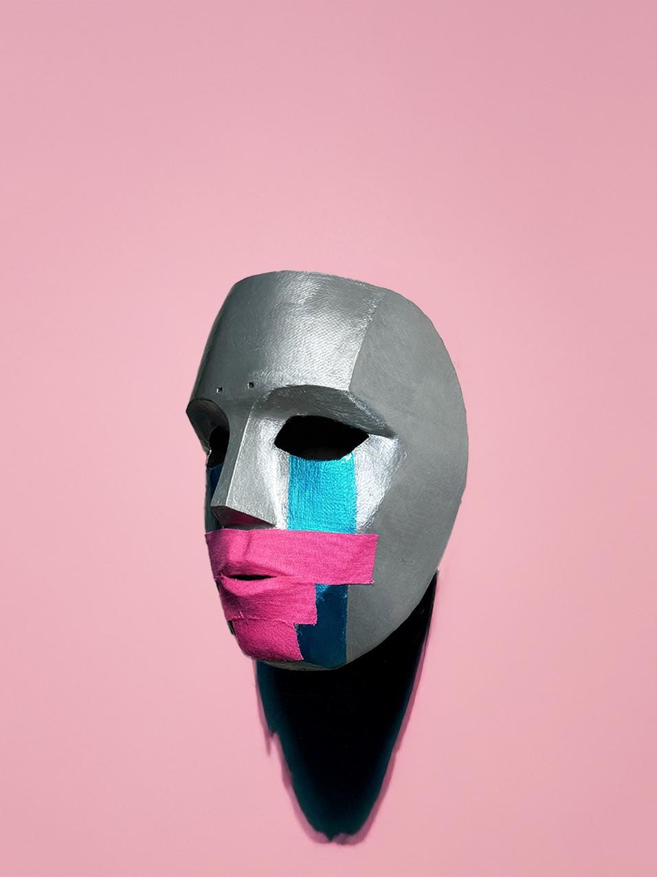 Hollywood Undead Deuce 2010 Mask - Metal Look Mask - Pink Tape - Tha Produca Big Deuce - Masquerade, party, cosplay mask - Halloween