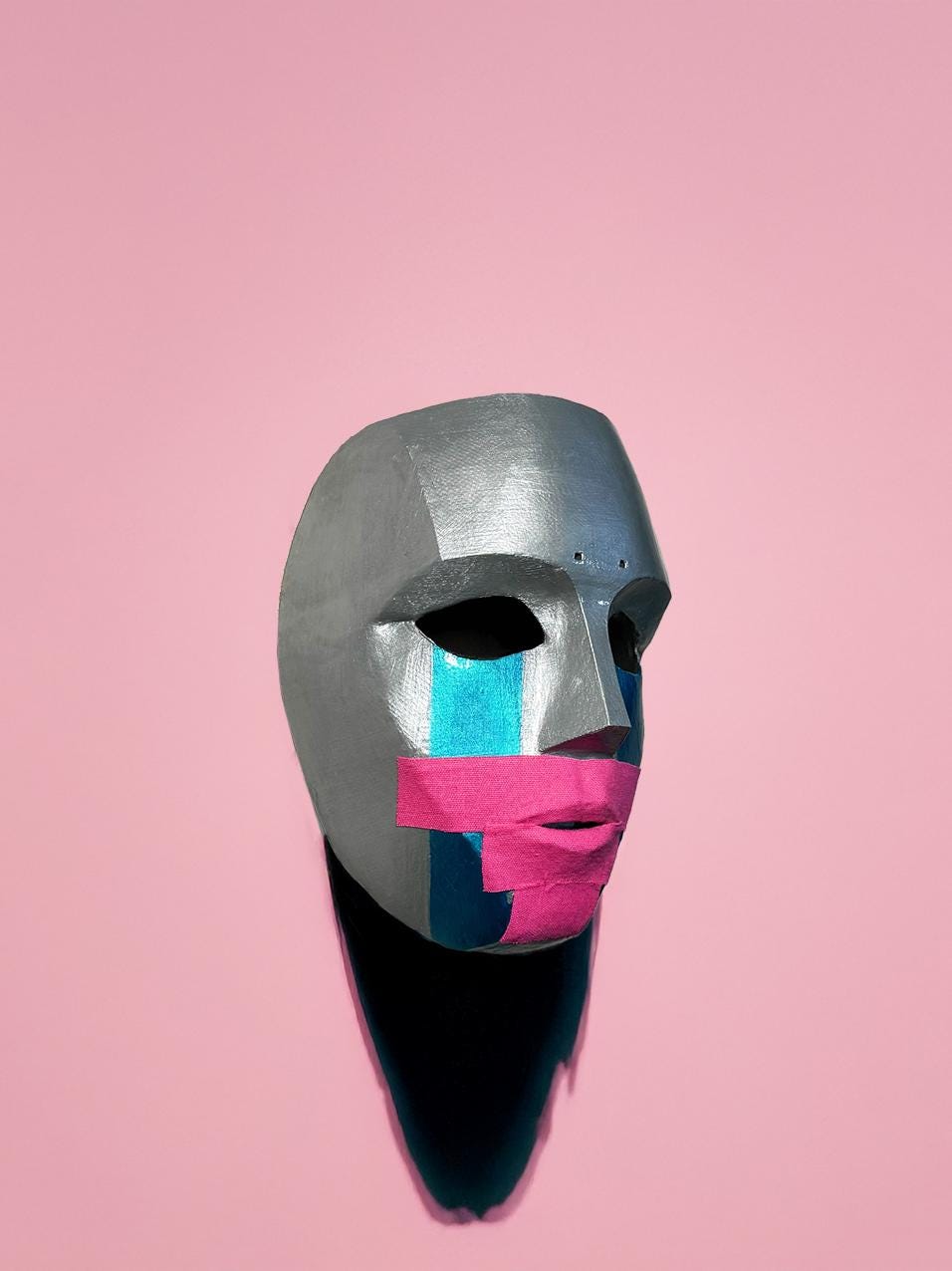 Hollywood Undead Deuce 2010 Mask - Metal Look Mask - Pink Tape - Tha Produca Big Deuce - Masquerade, party, cosplay mask - Halloween