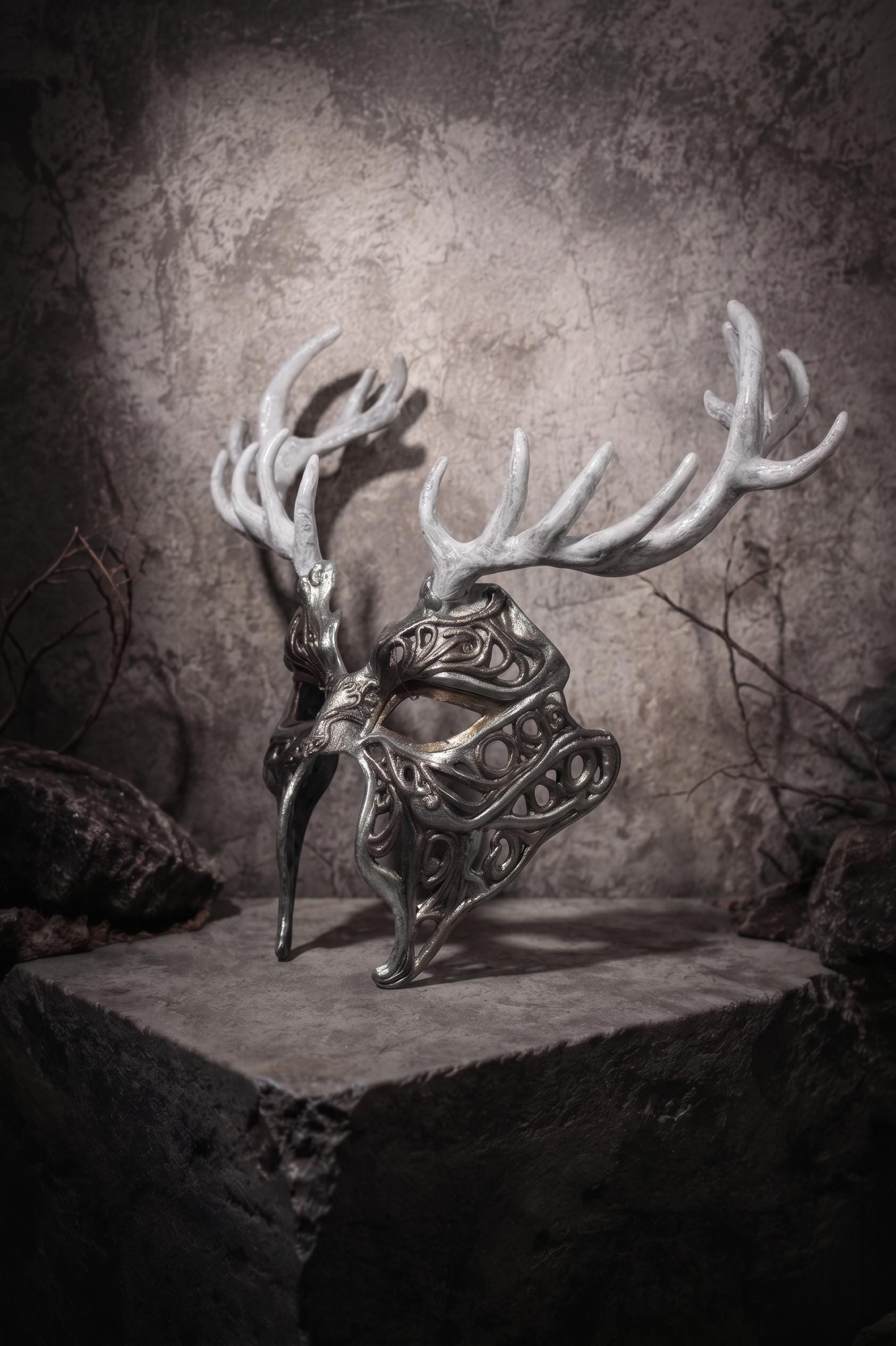 Forest Guardian Antler, Woodland Fantasy Mask: Elven Deer, Nature Inspired Cosplay, Fantasy Costume Accessory, LARP Mask