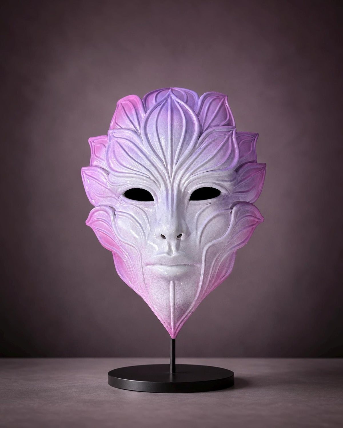 Lotus Bloom Fantasy, Pearlescent Floral Masquerade Mask: Botanical Fairy Costume, Pink Purple Cosplay Face