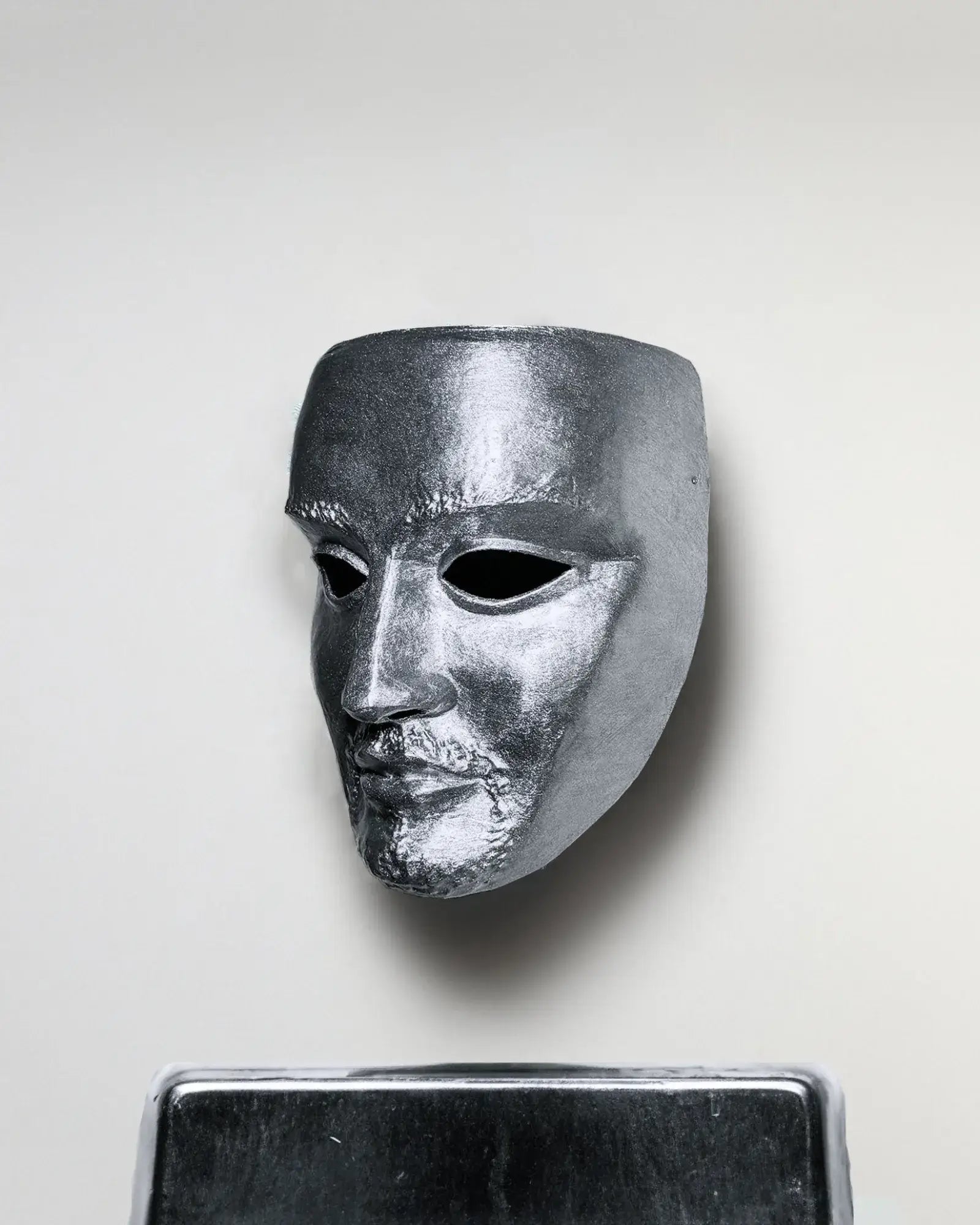 King Baldwin IV Mask - Custom production customization, handcrafted Venetian cosplay mask, fantasy design in silver tone