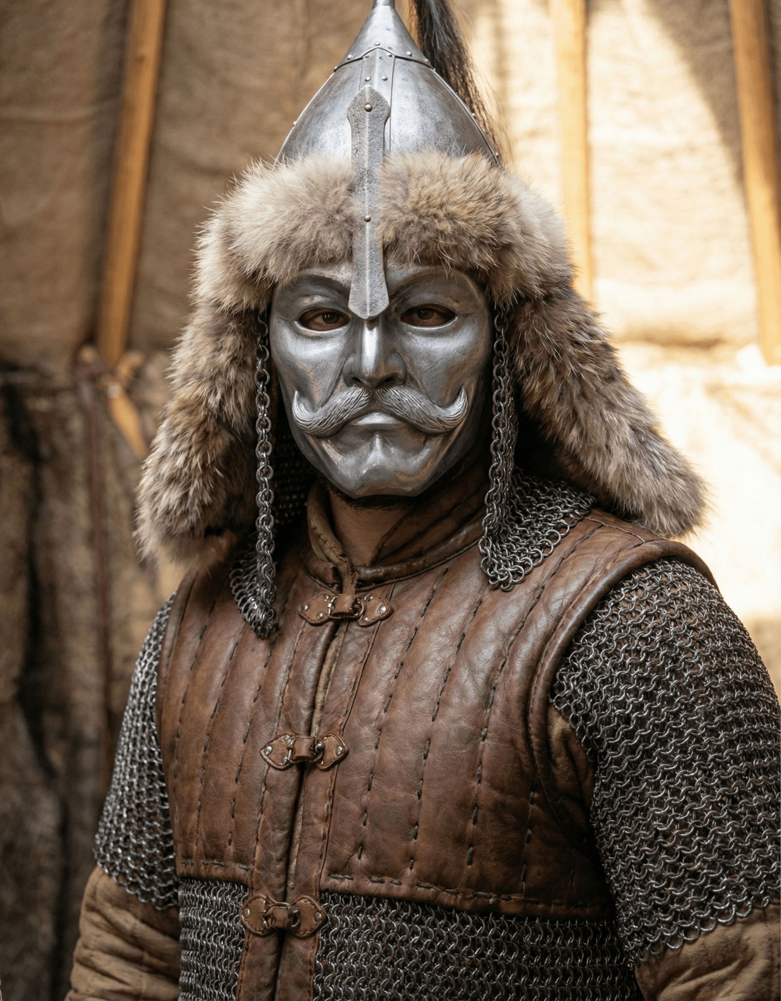 Kipchak Cuman Turkic Warrior Mask: Medieval Steppe Nomad, Historical Mask - Venemask