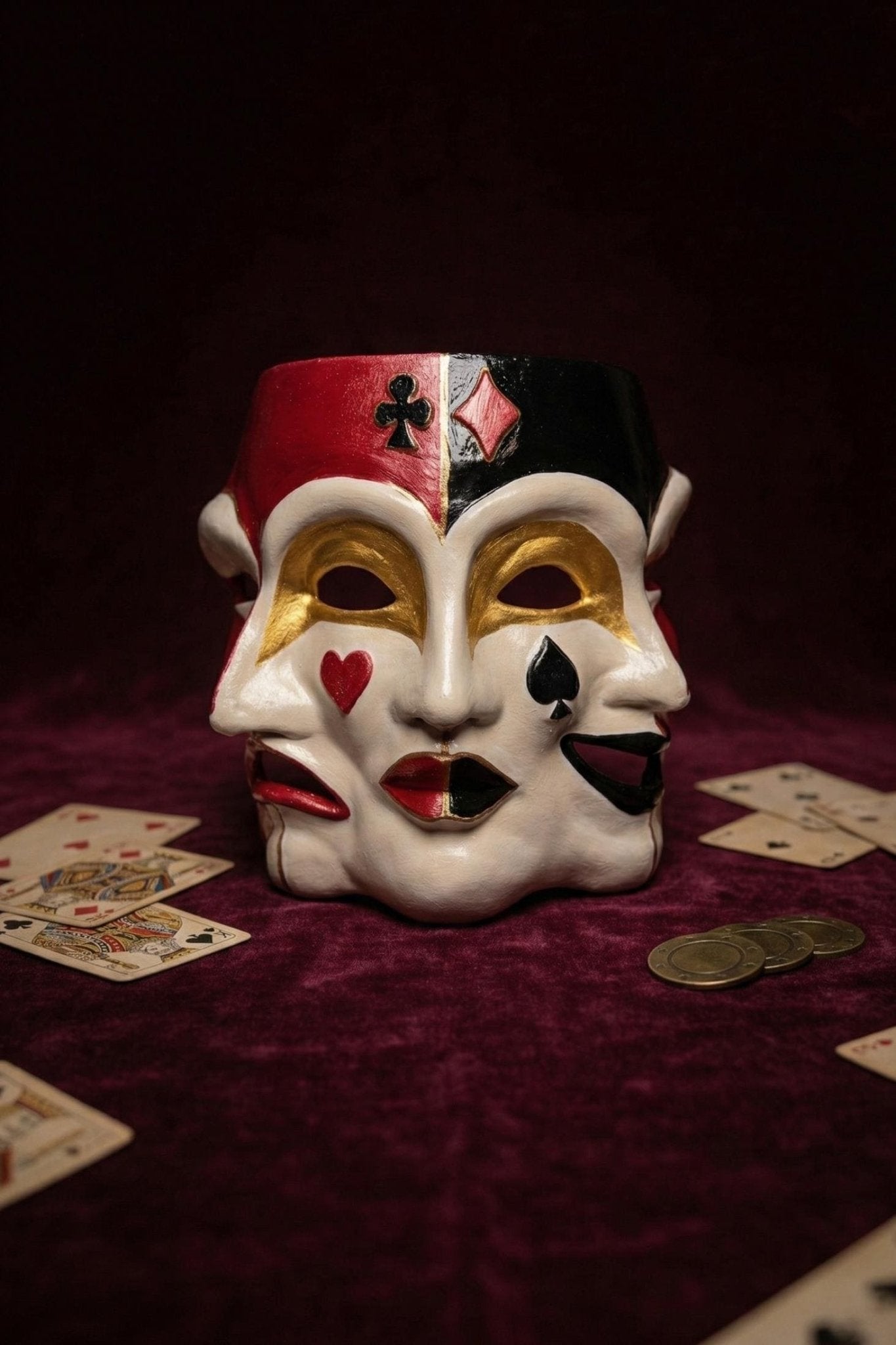 Mask of Duality, Eyes Wide Shut Inspired Mask: Dual face, Joker, Jester, Harlequin - Venemask