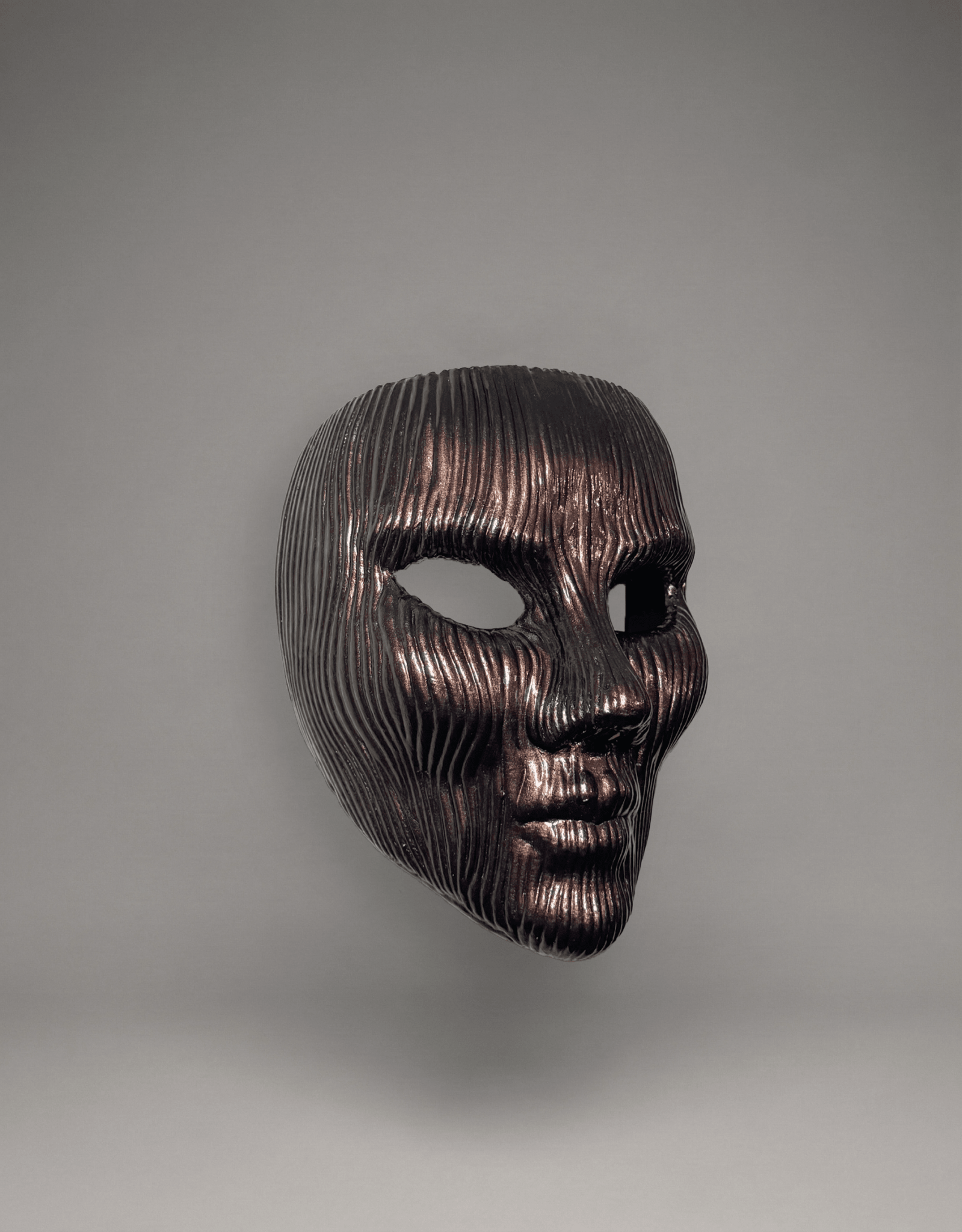 Minimalist Modern Lines; White Textured Face Sculpture, Modern Art mask - Venemask