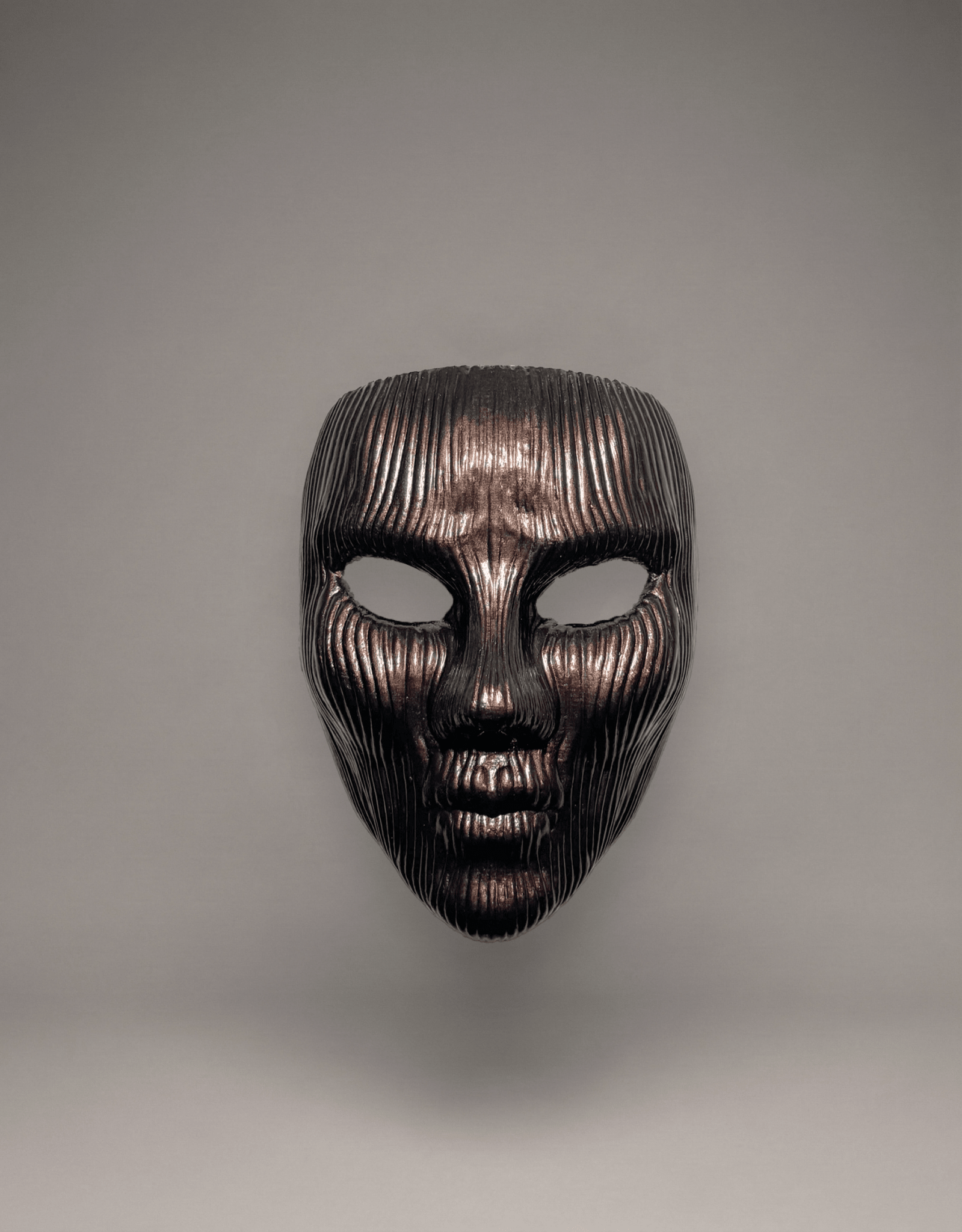 Minimalist Modern Lines; White Textured Face Sculpture, Modern Art mask - Venemask