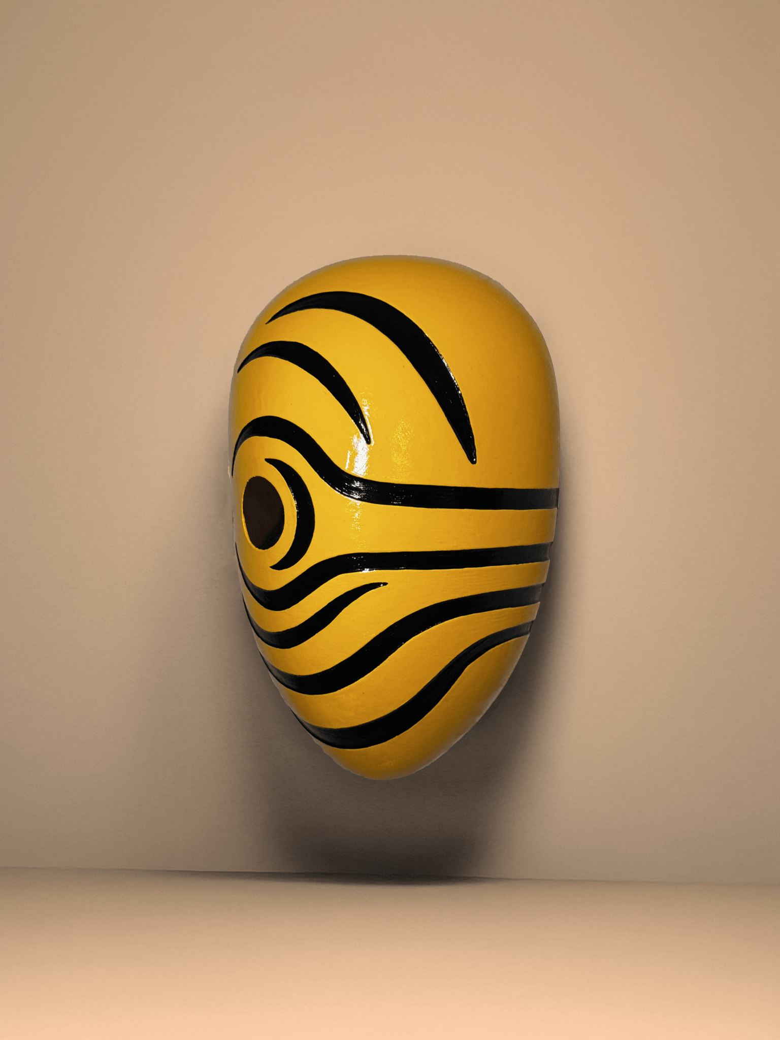 Obito Mex Yellow; Anime Akatsuki Cosplay Prop, Handmade Japanese Style mask - Venemask