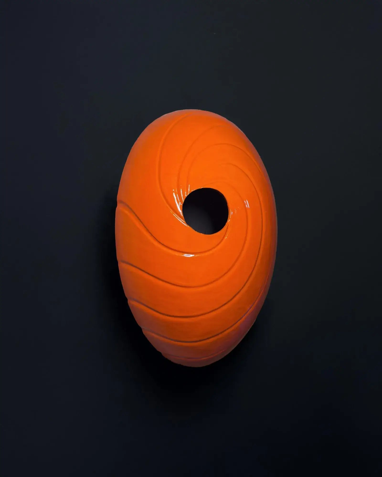 Obito Orange; Anime Akatsuki Cosplay Prop, Handmade Japanese Style mask, handcrafted venetian design for cosplay and fantasy.