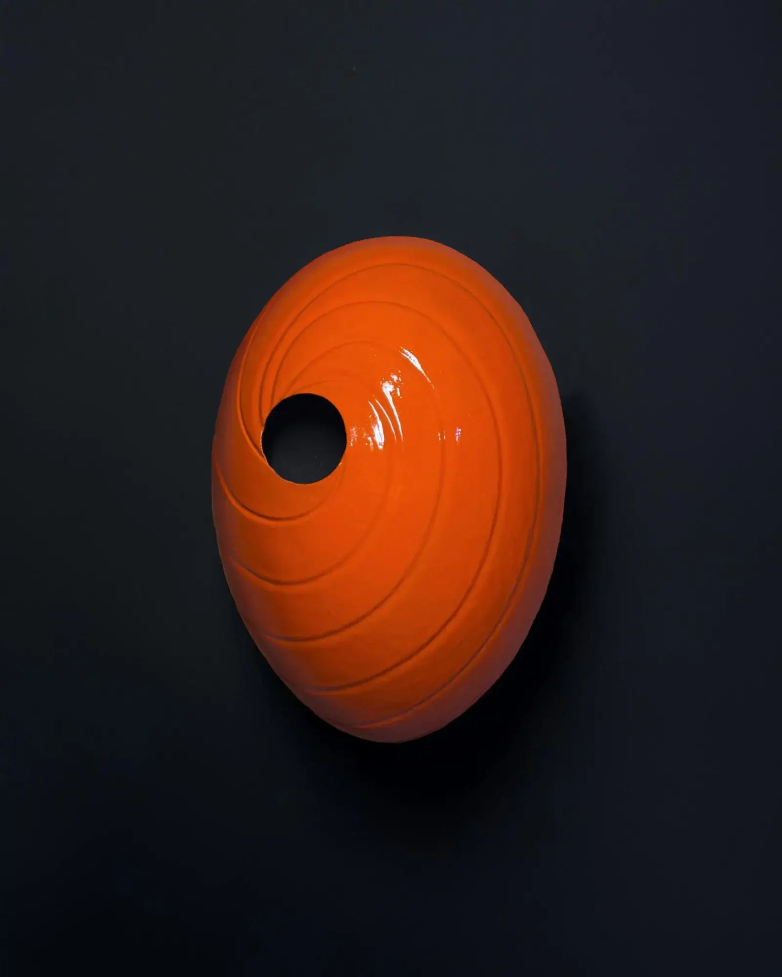 Obito Orange; Anime Akatsuki Cosplay Prop, Handmade Japanese Style mask on a dark background.