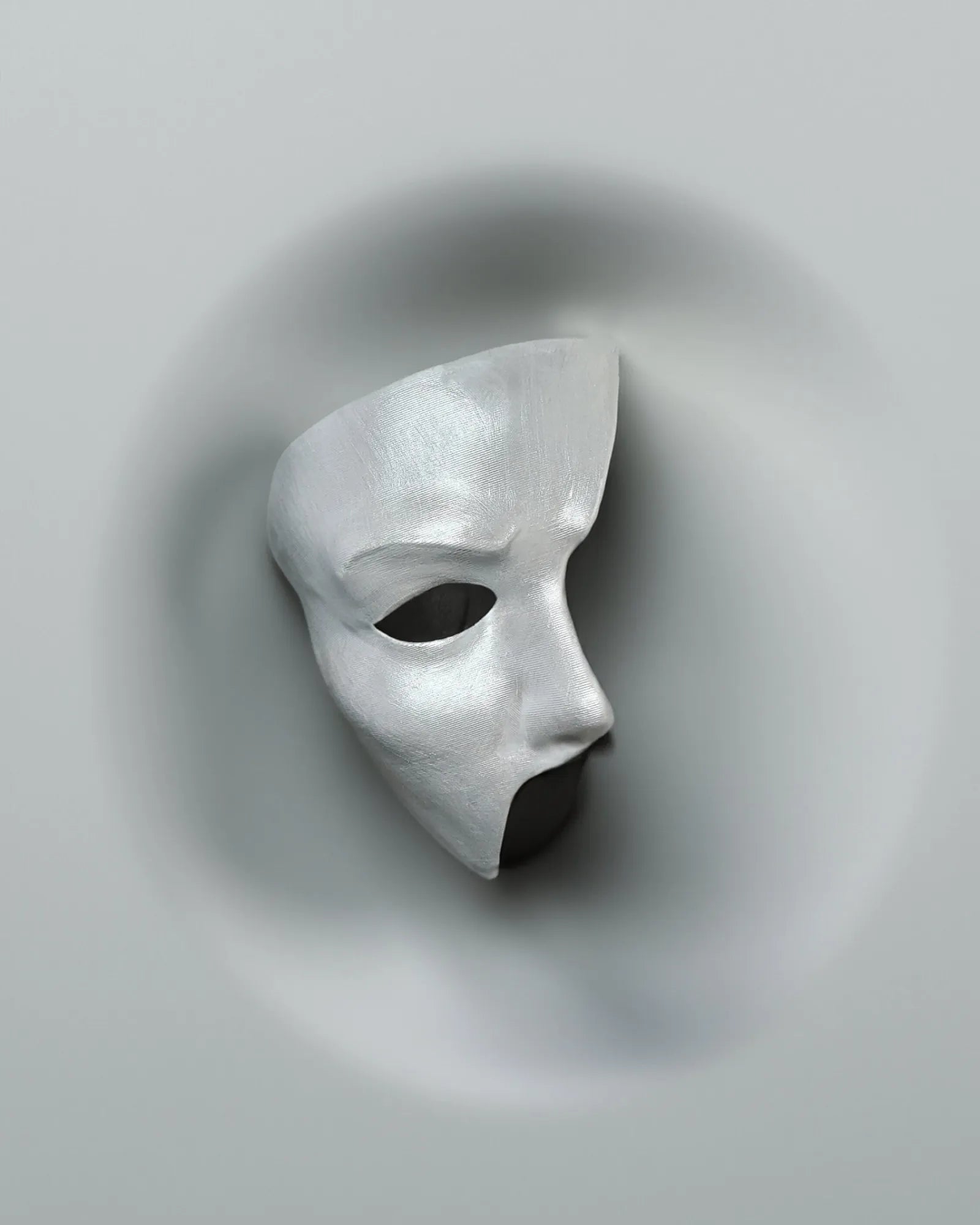 Phantom of the Opera Movie; White Half Face Erik Ghost Musical Mask, handcrafted Venetian cosplay fantasy mask for events and decor