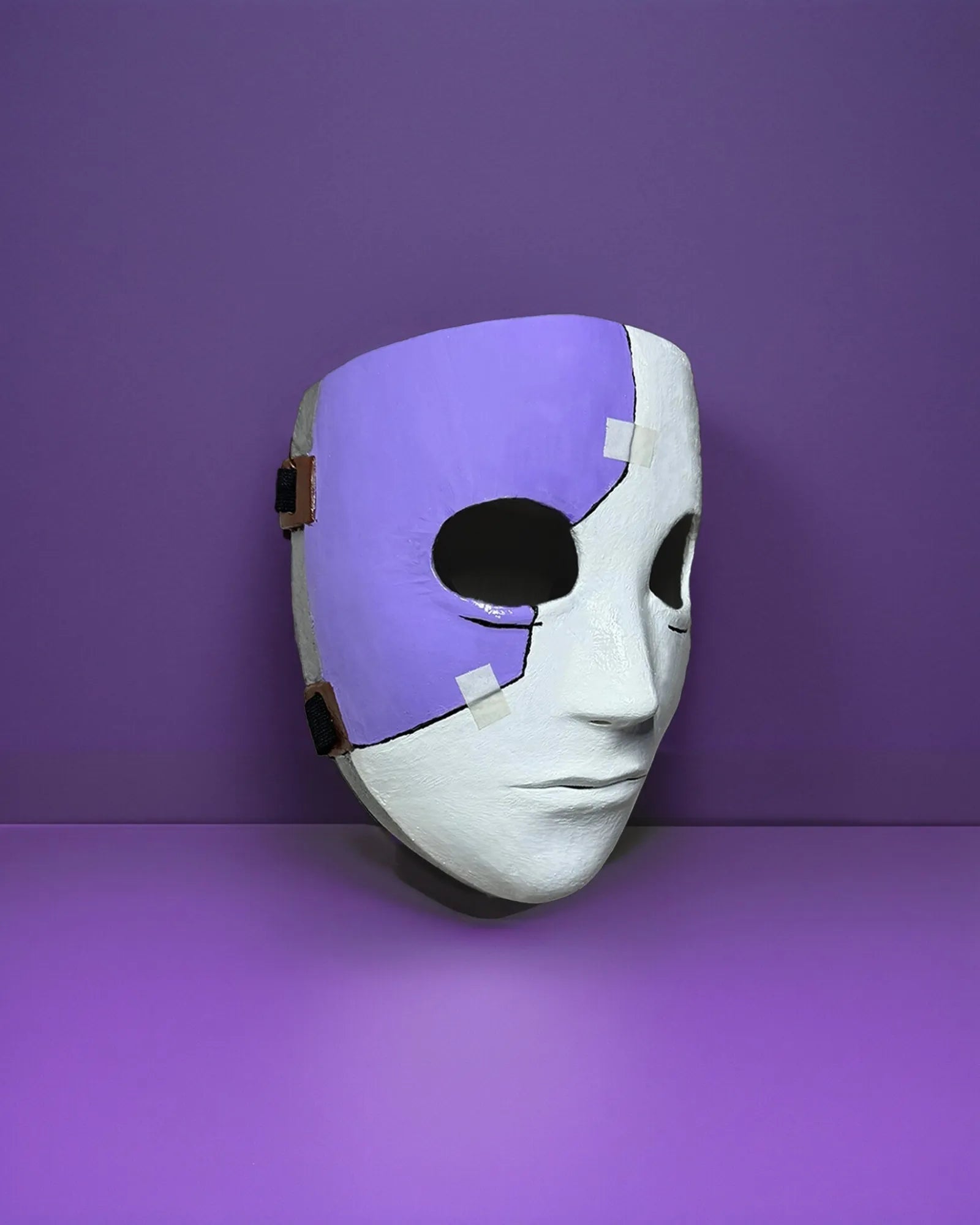 Sally Face Mask For Cosplay; Purple and White - Sal Fisher Prosthesis Mask - Venemask