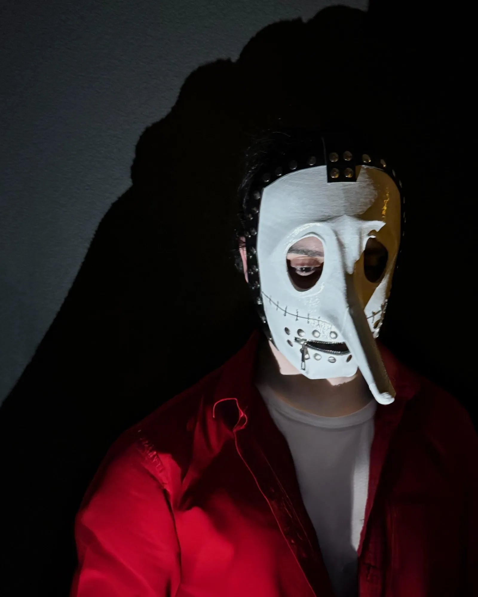 Slipknot Chris Fehn; White and Black, Strange Liar Mask handcrafted Venetian cosplay mask, perfect for fantasy masquerade or Halloween.