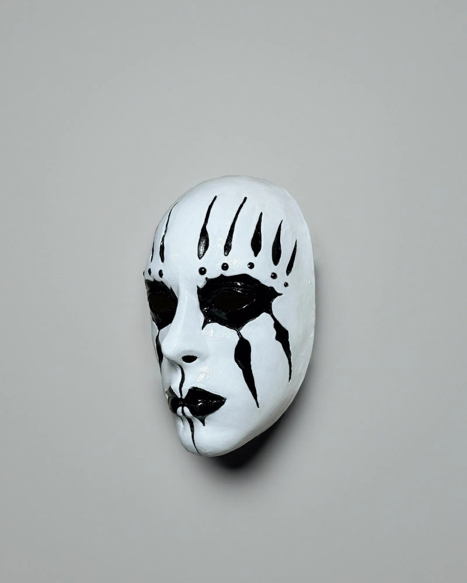 Slipknot Joey Jordison Mask - White and Black Mask - Metal Music Band Mask, handcrafted Venetian mask for cosplay and fantasy.