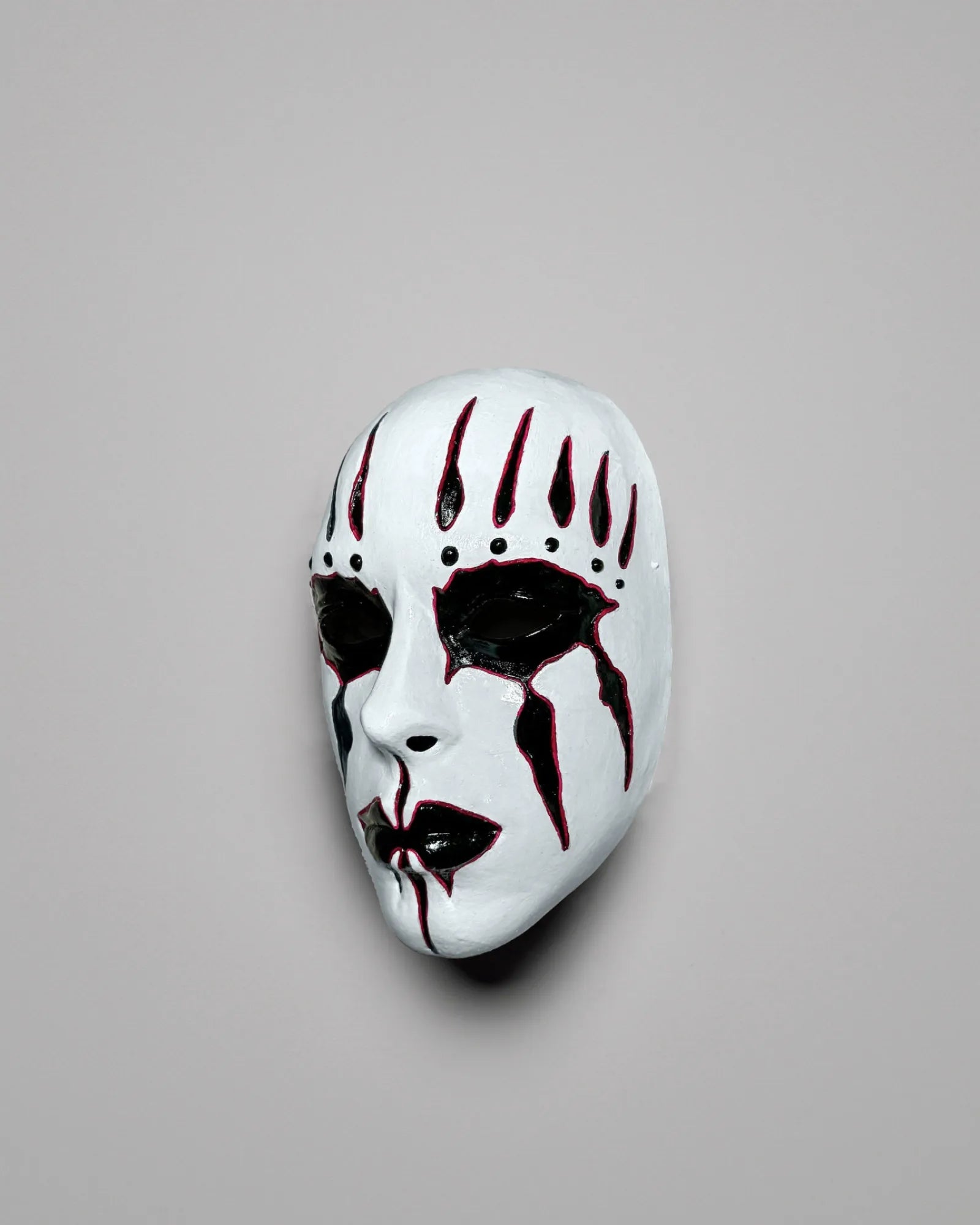 Slipknot Joey Jordison; White and Black with Red Lines Metal Music mask, handcrafted Venetian cosplay fantasy mask