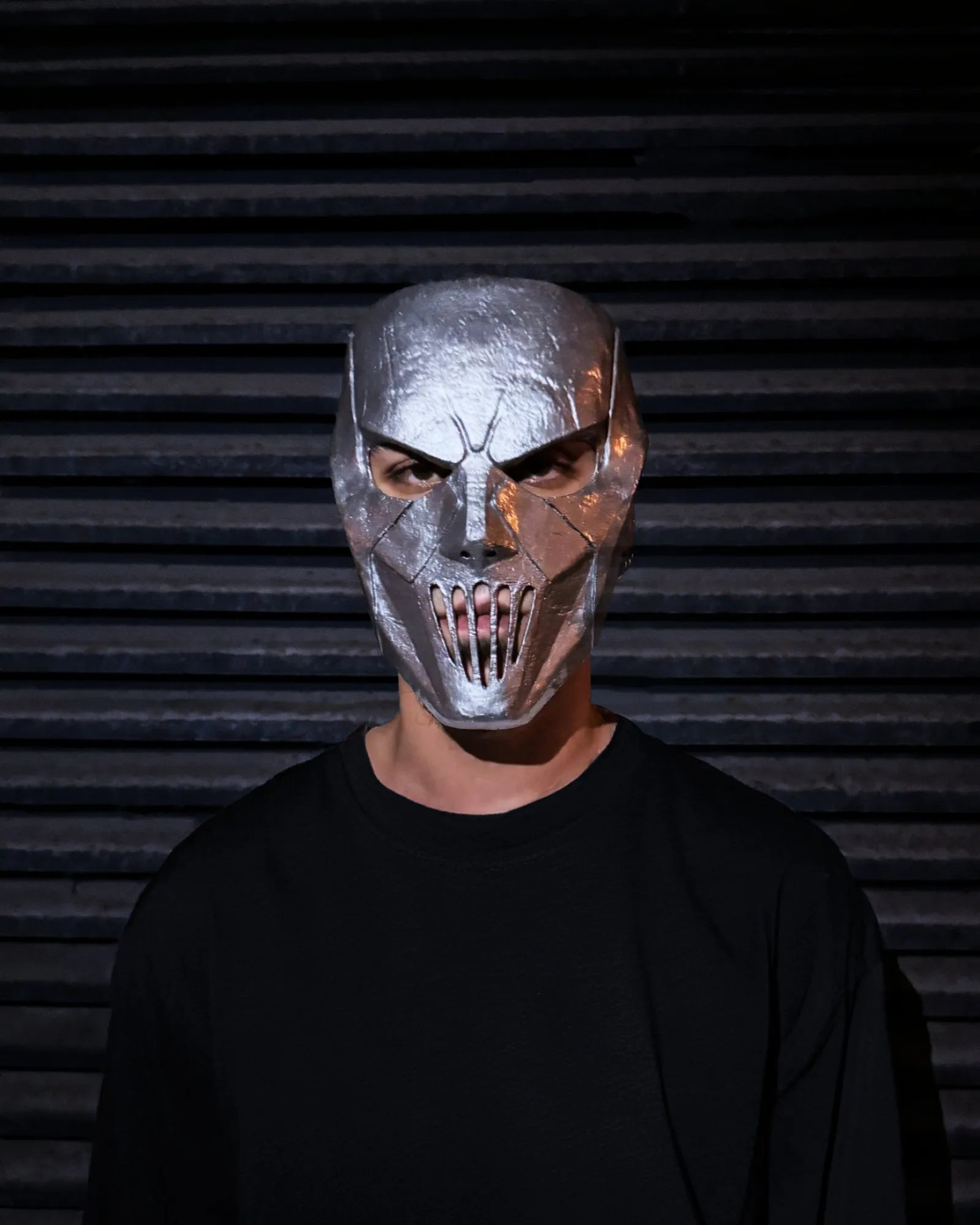 Slipknot Mick Thomson; Silver Color, Metal Music Band Mask, handcrafted Venetian cosplay mask, ideal for masquerade or Halloween.