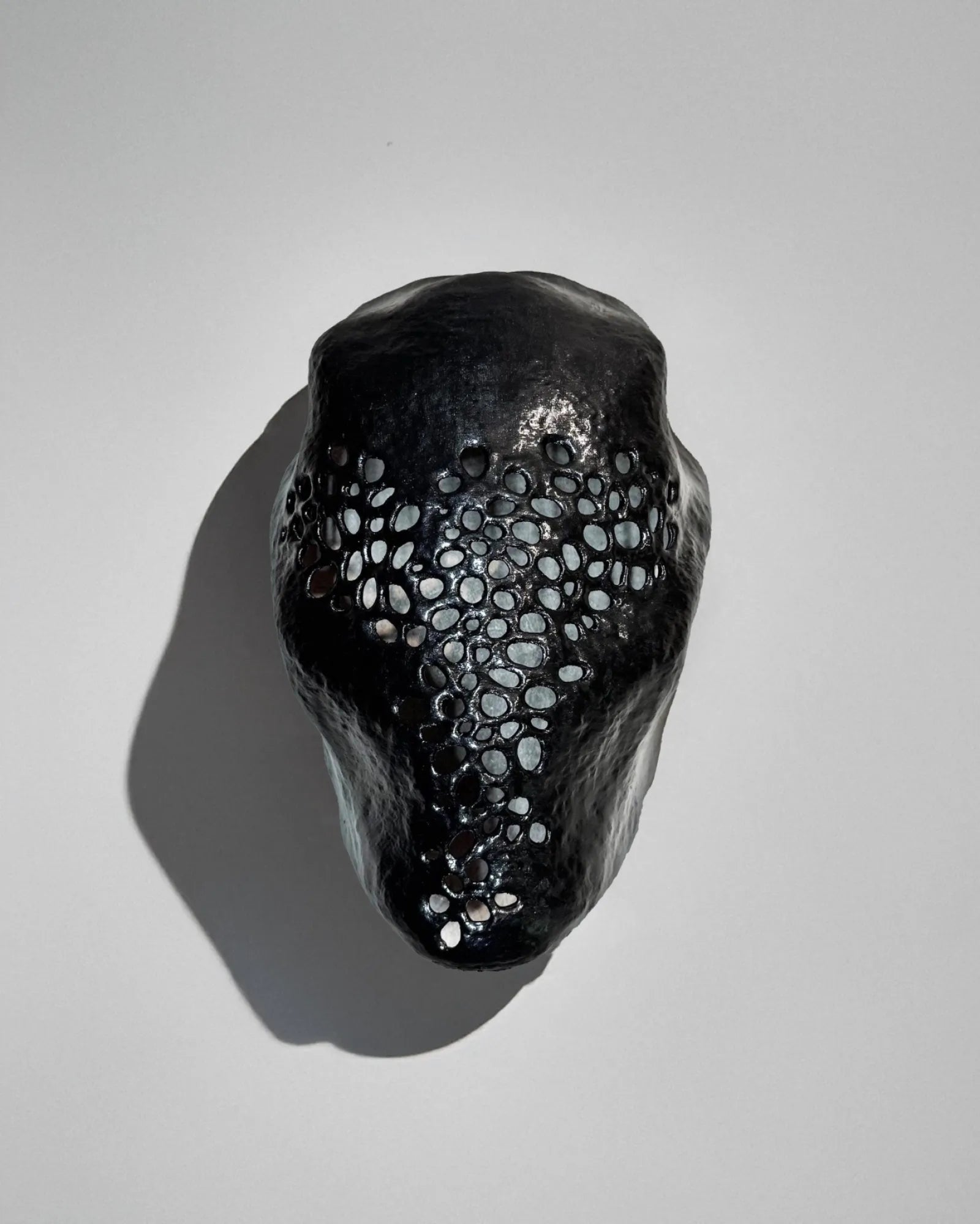 Symbiotic Trypophobia Venom; Alien Perforated Black Mask - Venemask
