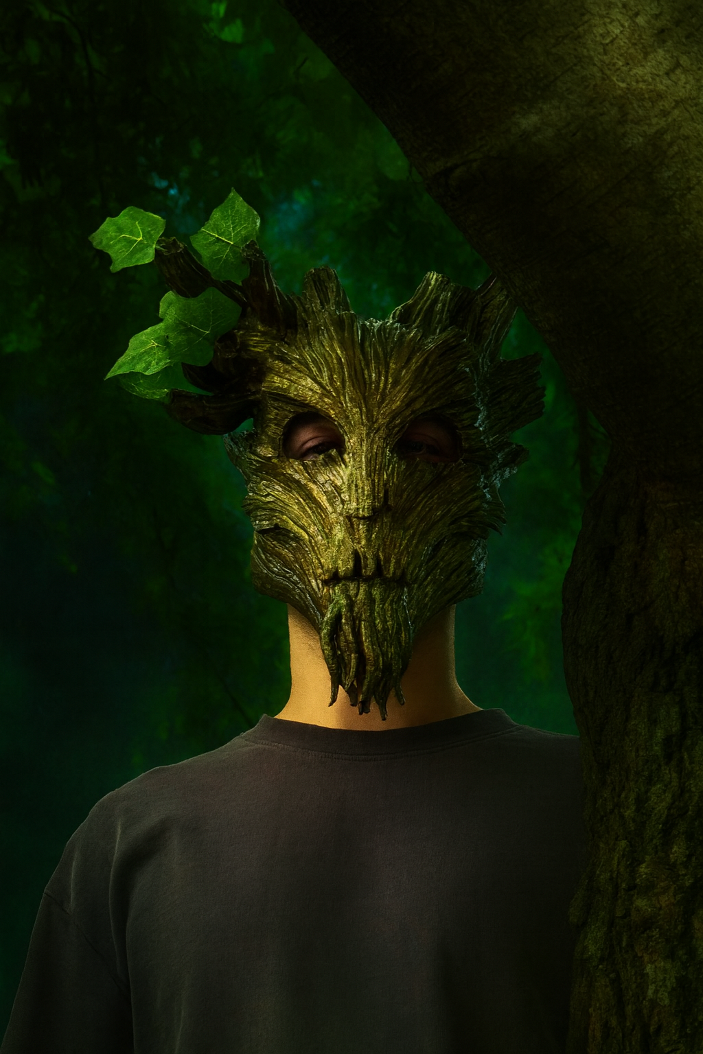 Warrior of Forest Warden Mask - Wood texture - Forest spirit - Groot Mask