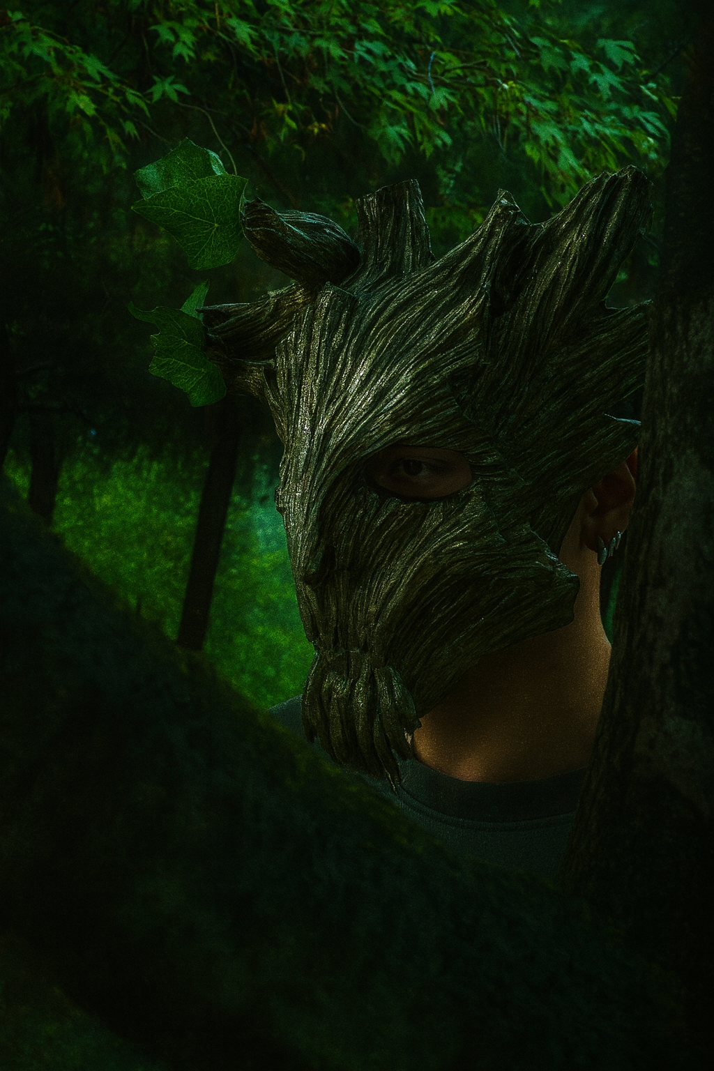 Warrior of Forest Warden Mask - Wood texture - Forest spirit - Groot Mask