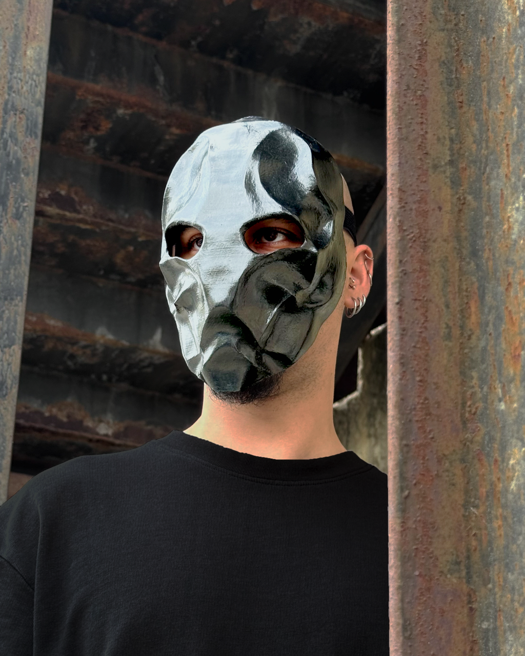 Black Venom Warrior Mask - Dark Morph Face - Alien Hunter Cosplay - Gothic Creature Warrior - Venemask