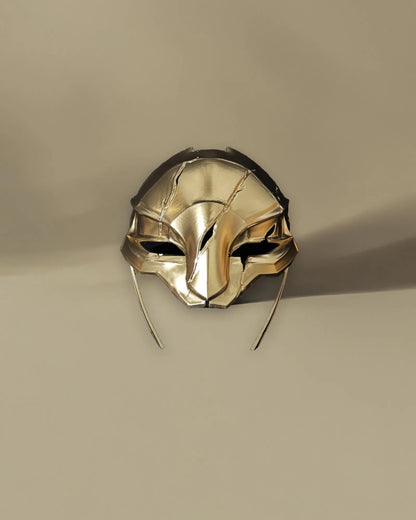 Ambessa Medarda Battle; Arcane, Warwick-Scratched, Cosplay Wearable Mask handcrafted Venetian mask for fantasy cosplay events.
