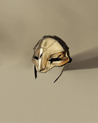 Ambessa Medarda Battle; Arcane, Warwick-Scratched, Cosplay Wearable Mask handcrafted Venetian mask for cosplay, fantasy events.