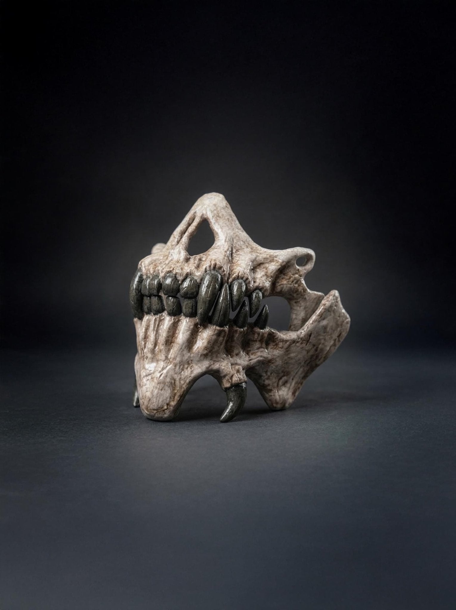 Ancient Bone Demon Skull Mask: Dark Ritual Horror, Fantasy Creature, Tribal Bone Artifact - Venemask