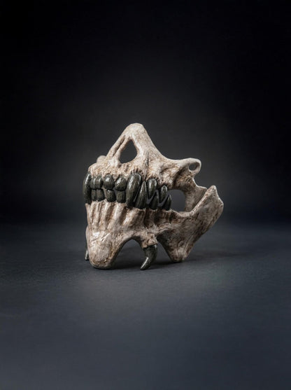 Ancient Bone Demon Skull Mask: Dark Ritual Horror, Fantasy Creature, Tribal Bone Artifact - Venemask