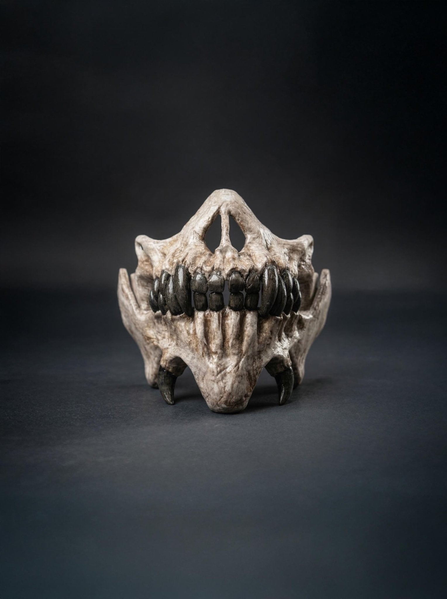 Ancient Bone Demon Skull Mask: Dark Ritual Horror, Fantasy Creature, Tribal Bone Artifact - Venemask