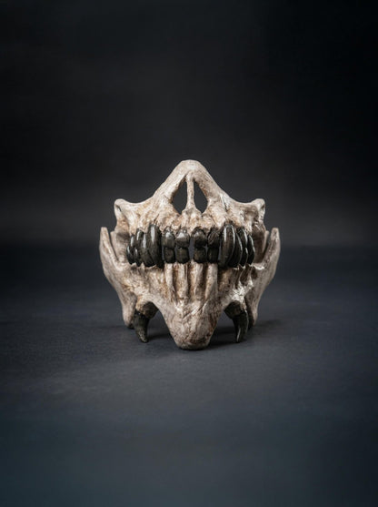 Ancient Bone Demon Skull Mask: Dark Ritual Horror, Fantasy Creature, Tribal Bone Artifact - Venemask