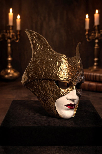 Baroque Gold Eyes Wide Shut Inspired Mask: Ornate, Volto Mask, Kubrick Film, masquerade - Venemask
