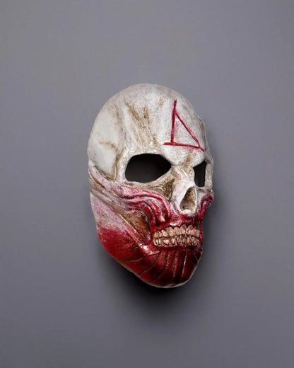 Bloody Skull Ghoul Face Skeleton; Triangle stamp detail, Horror Gothic mask - Venemask