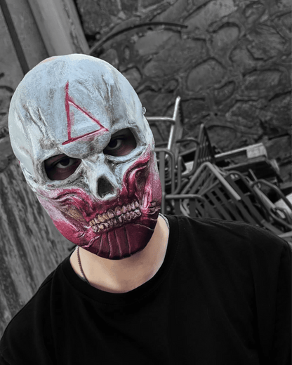 Bloody Skull Ghoul Face Skeleton; Triangle stamp detail, Horror Gothic mask - Venemask