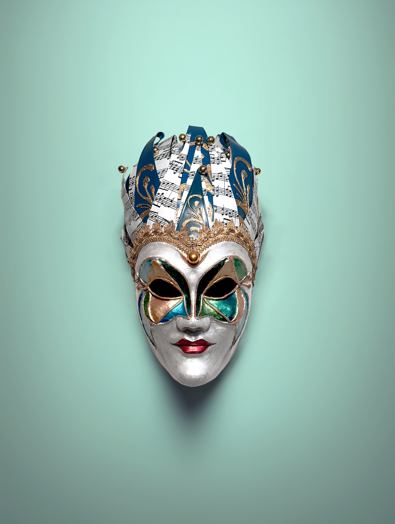 Joker Venetian Mask Woman - Colorful Rio Carnival - Techno - Jolly Mask -