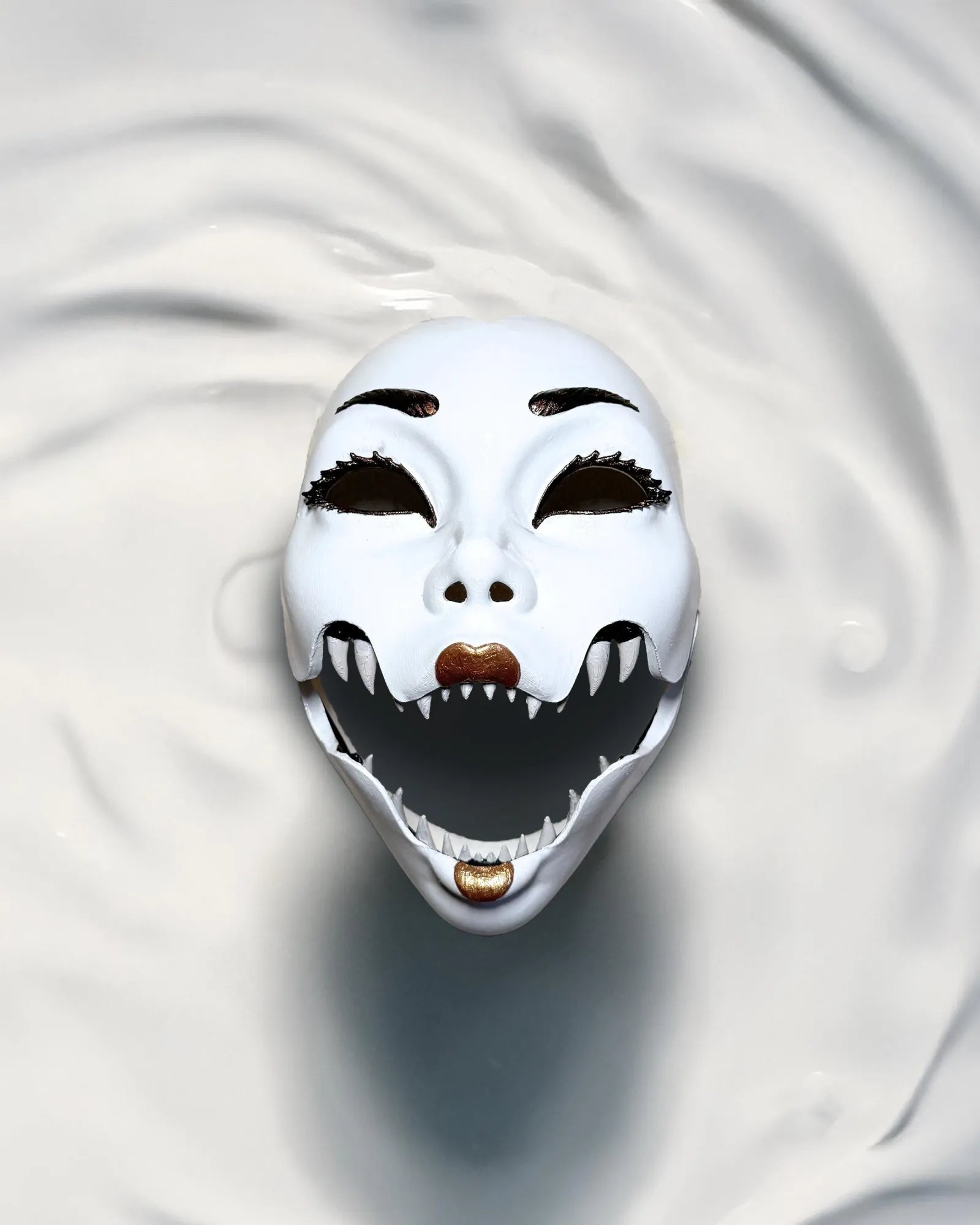 Demon Geisha; Mythology Geisha Moveable Jar, Japanese folklore mask - Venemask