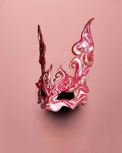Easter Red, White and Gold Rabbit; Masque De Lapin, Steampunk mask - Venemask
