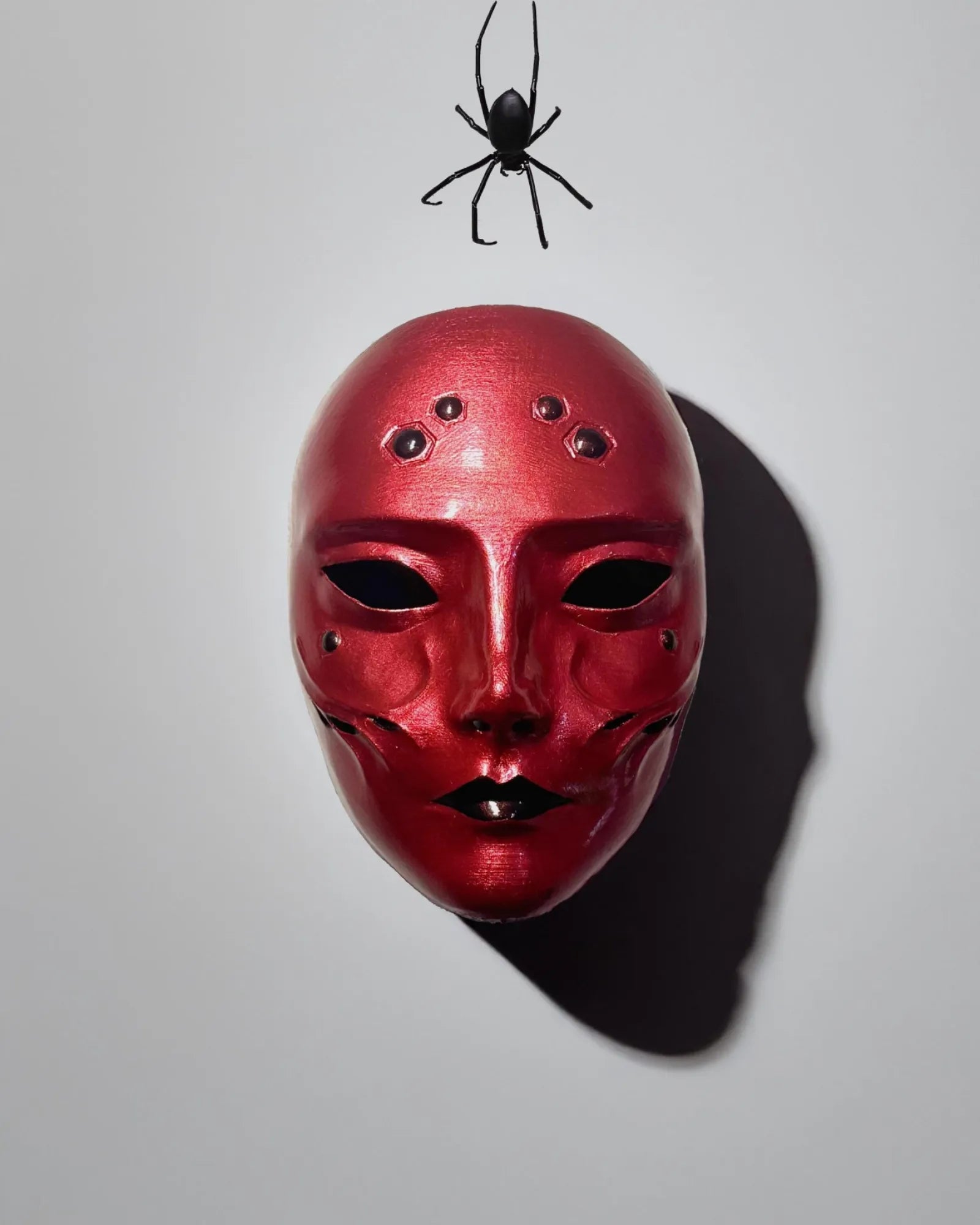 Elise League of Legends Noxus Red Spider; Elise Kythera Zaavan, Dormant Spiderling Mask handcrafted Venetian cosplay